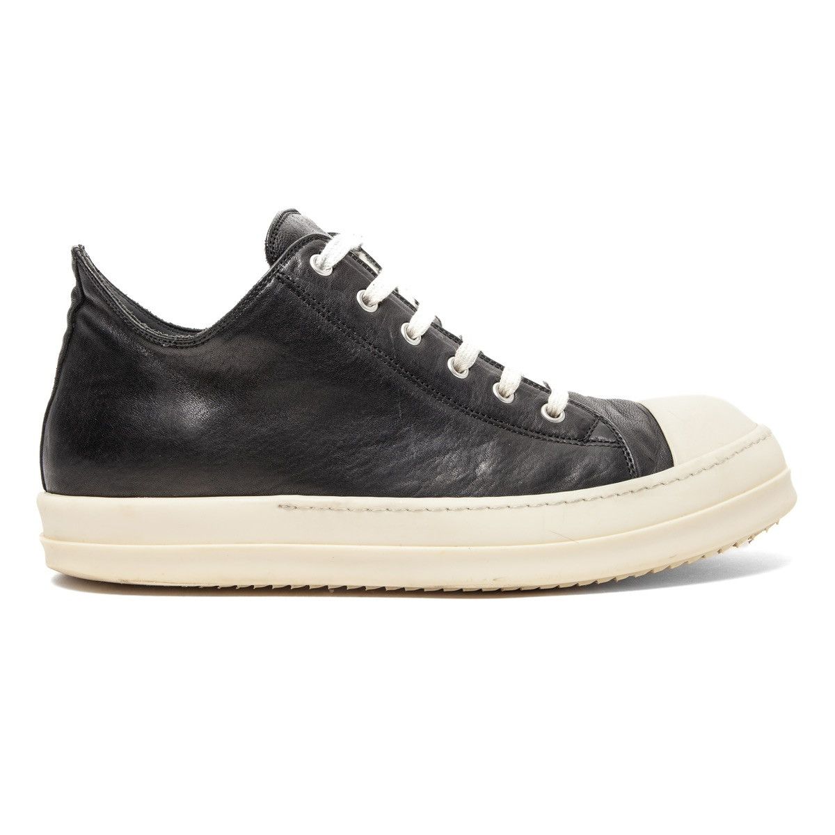 Rick Owens RICK OWENS EDFU PYTHON LEATHER BLACK MILK RAMONES LOW 