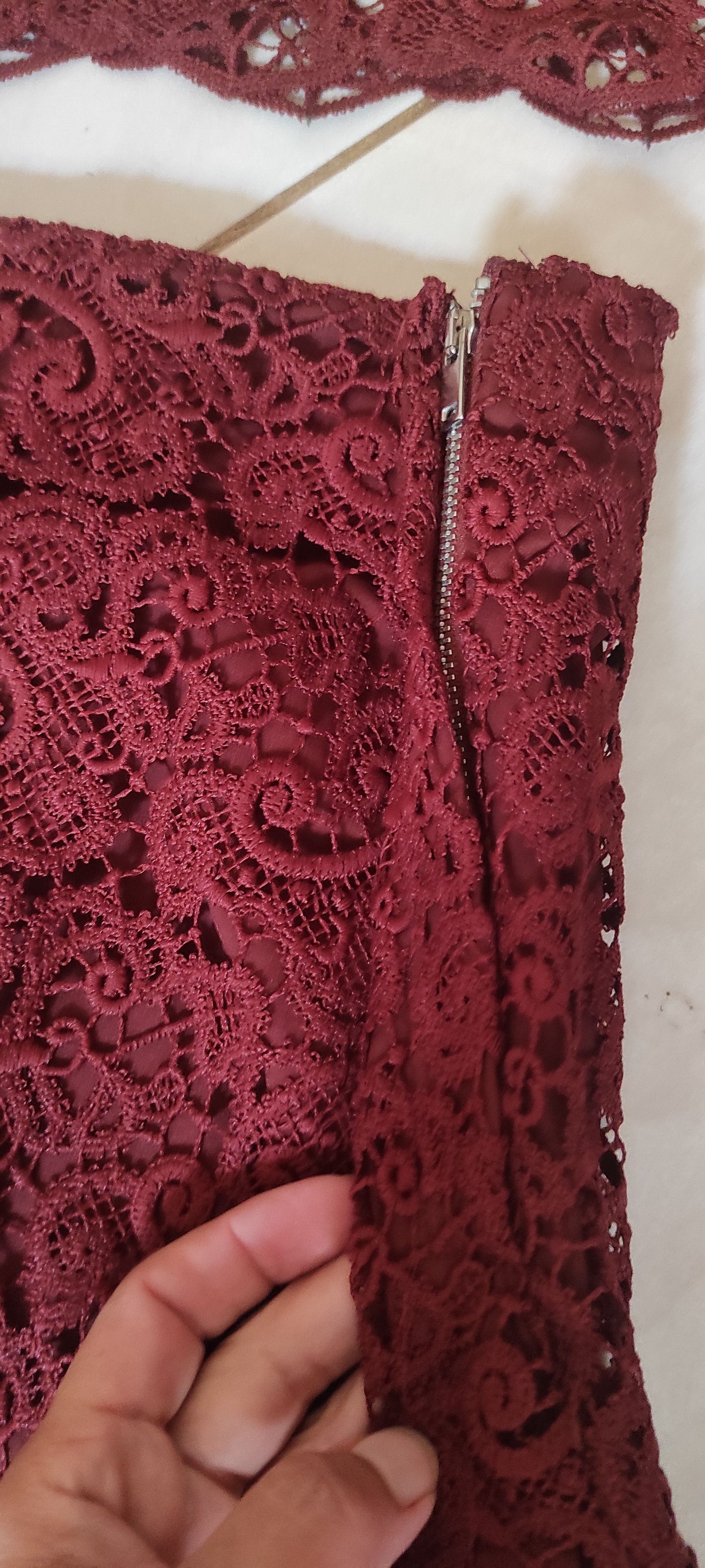 Zara Zara Eyelet Rust Lace Guipure Set Midi Skirt in Coral Size S Size S / US 4 / IT 40 - 11 Thumbnail