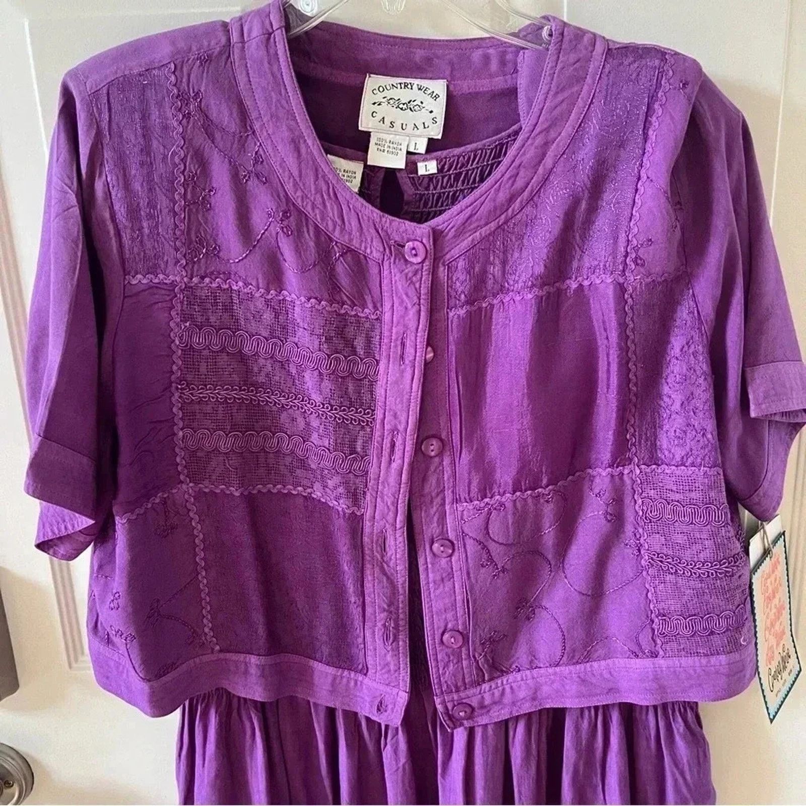 Other Country Wear Casuals NWT Vintage Purple Maxi Dress w/ Shirt Size L / US 10 / IT 46 - 3 Thumbnail