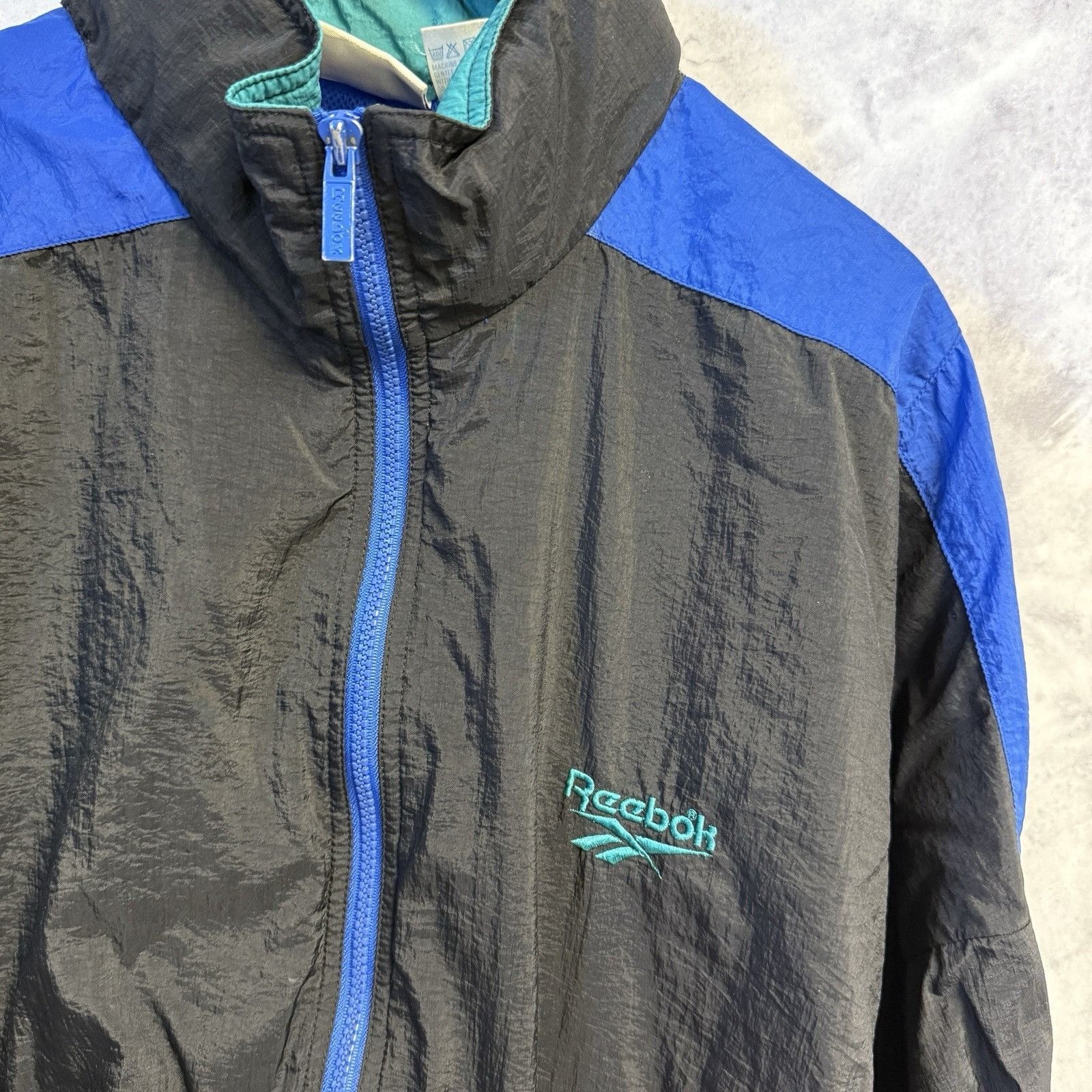 Reebok × Vintage Vintage Reebok Windbreaker Jacket Mens Large Blue Full Zip E Size US L / EU 52-54 / 3 - 3 Thumbnail