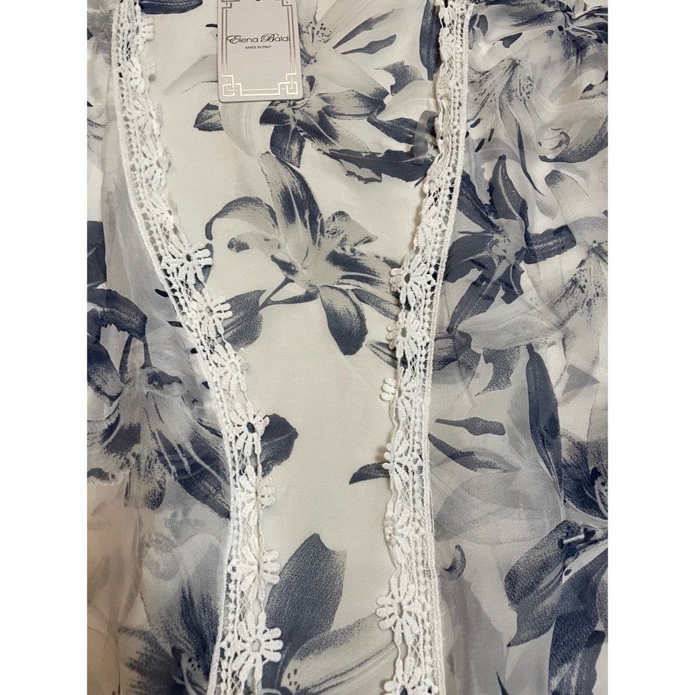 Other NWT New Elena Baldi Floral Print Silk Blend Kimono Duster O Size ONE SIZE - 9 Thumbnail