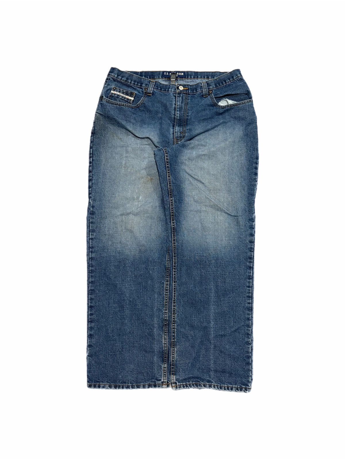 U.S. Polo Assn. U.S. Polo Assn Jeans Mens Straight Embroidered Flag Wide Leg Size US 38 / EU 54 - 2 Thumbnail