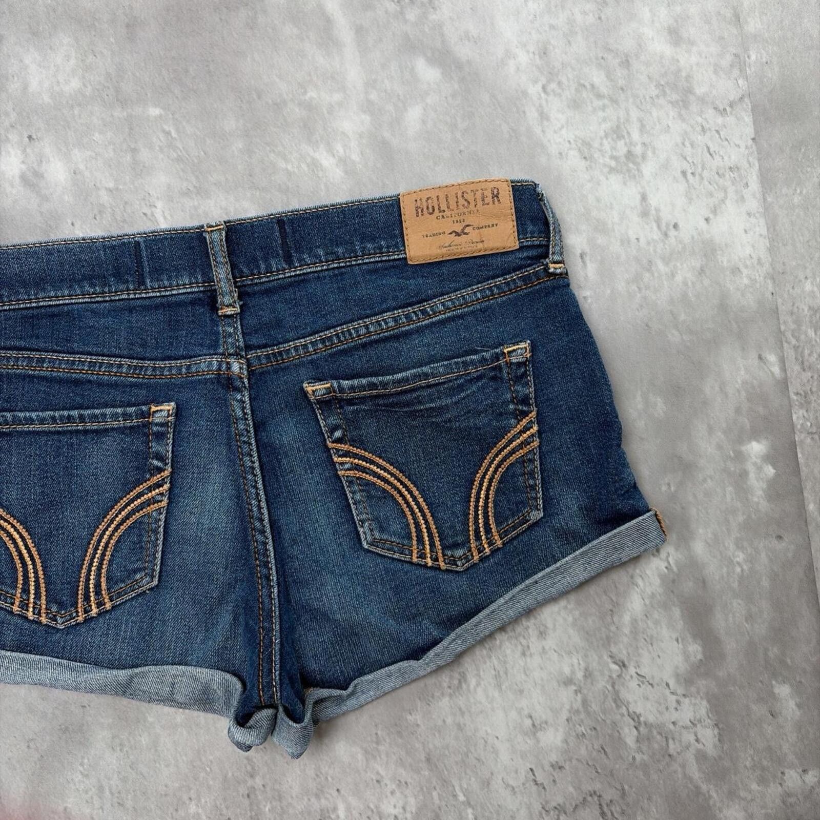 Other Y2K Dark Wash Hollister Surf Grunge Mini Denim Shorts Size 42" / US 20 - 3 Thumbnail