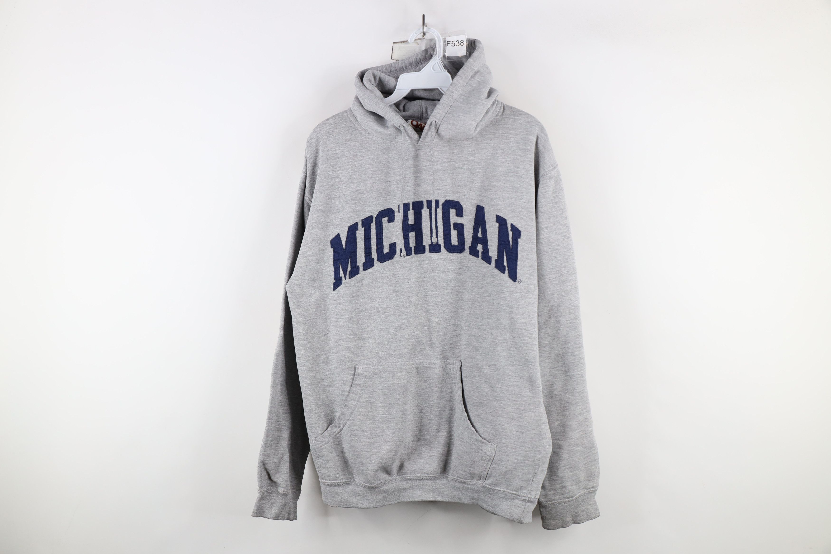 Vintage Vintage 90s Spell Out University of Michigan Hoodie Size M / US 6-8 / IT 42-44 - 1 Thumbnail