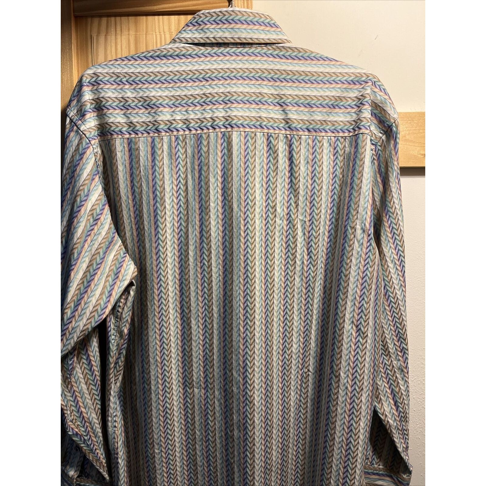 Robert Graham Robert Graham Men L Multicolor Stripe LS Button Cotton Shirt Size US L / EU 52-54 / 3 - 11 Thumbnail