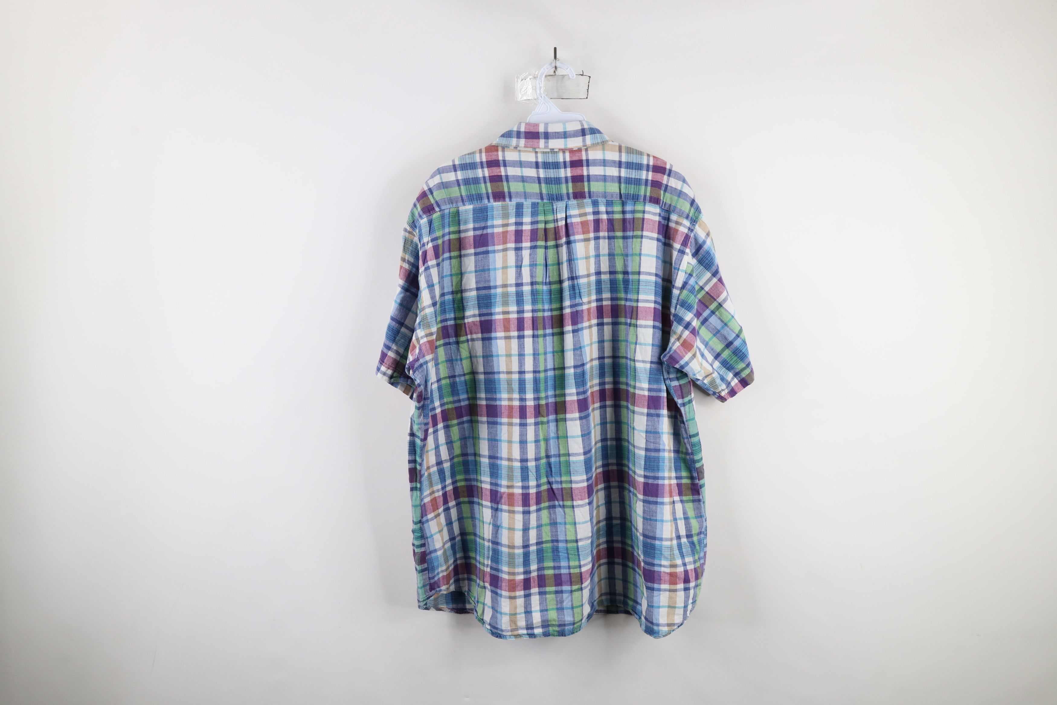 Vintage Vintage 90s Streetwear Needle Madras Plaid Button Down Shirt Size US XXL / EU 58 / 5 - 10 Thumbnail
