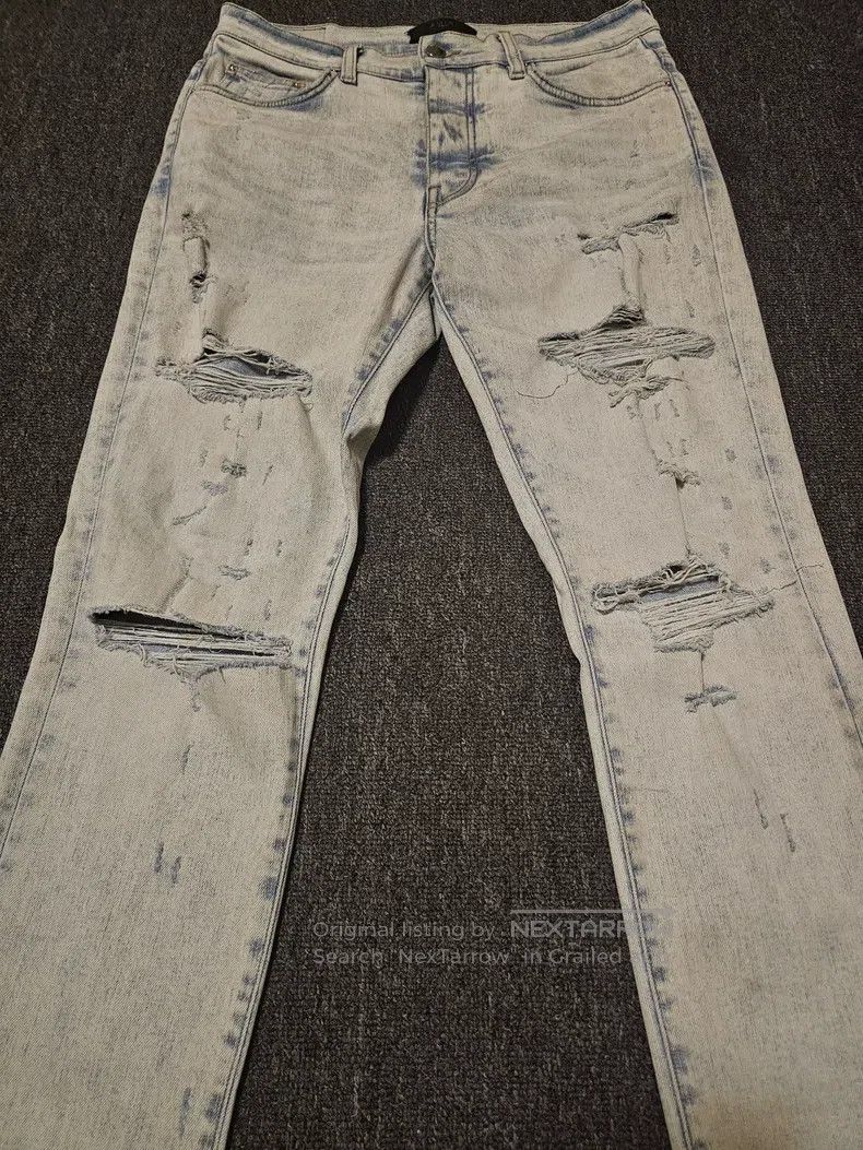 Amiri Amiri Size 32 Washed light-colored jeans with holes Size US 32 / EU 48 - 2 Thumbnail