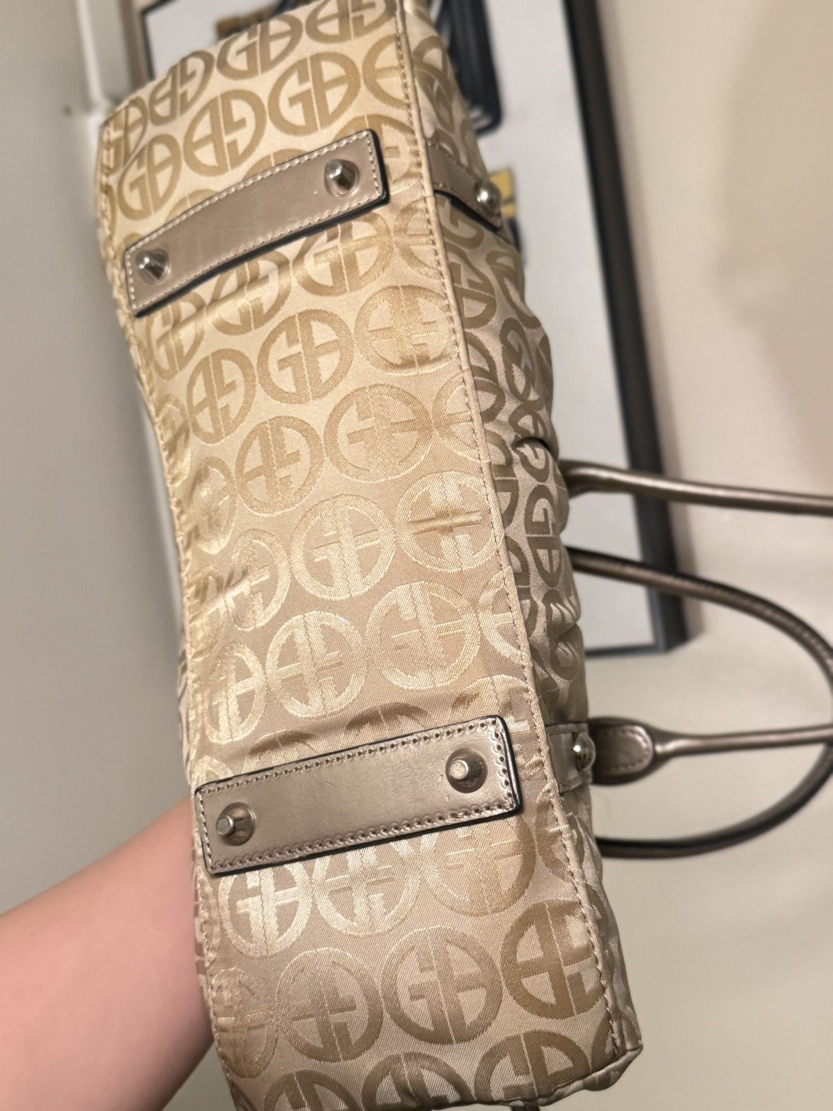 Giani Bernini Vintage Giani Bernini Gold Tan Monogram Handbag Size ONE SIZE - 7 Thumbnail