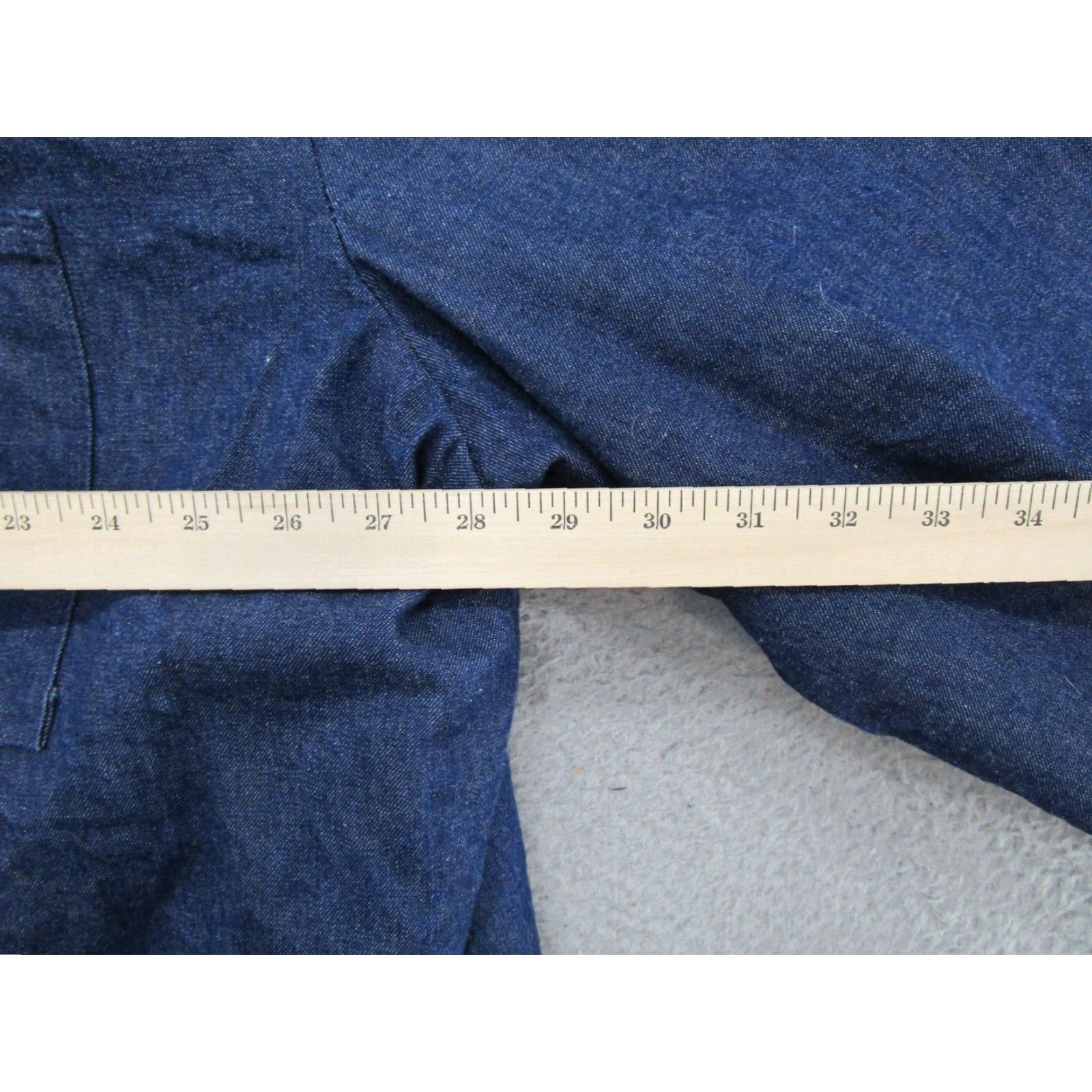 VINTAGE Walls Denim Jacket Chore Blanket Lined Size 3XL USA Made Snap Up Blue Men Jacket