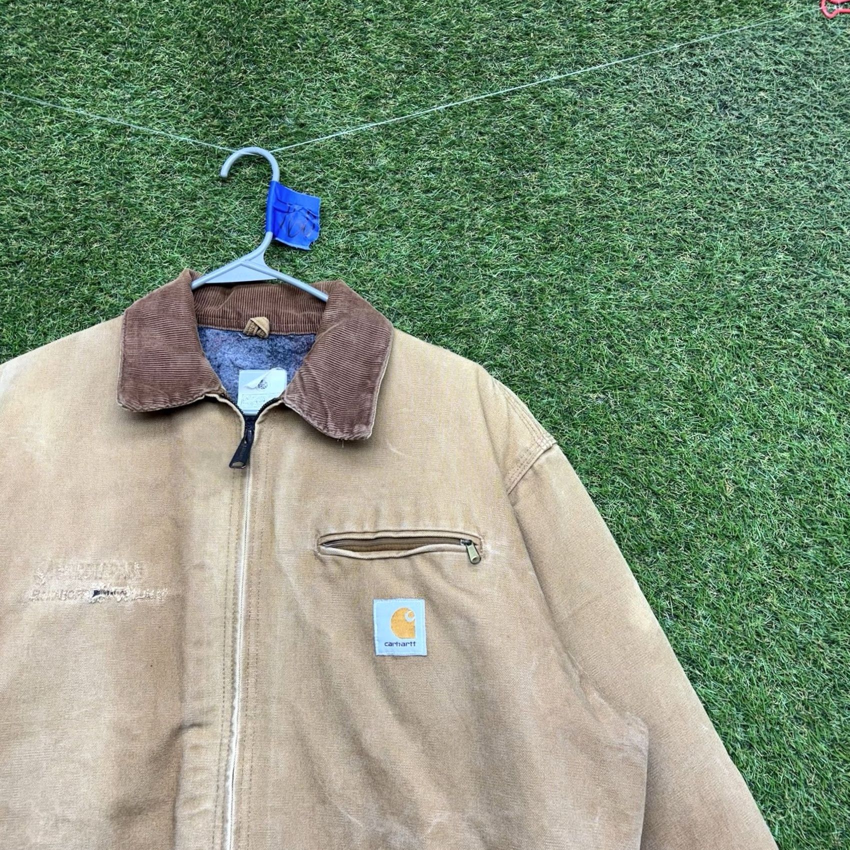 Carhartt VINTAGE Carhartt J01 Detroit BRN Canvas Lined Workwear Jacket Mens 46 Tall J97 USA Y2K Distressed Heritage Wool? Size US S / EU 44-46 / 1 - 3 Thumbnail
