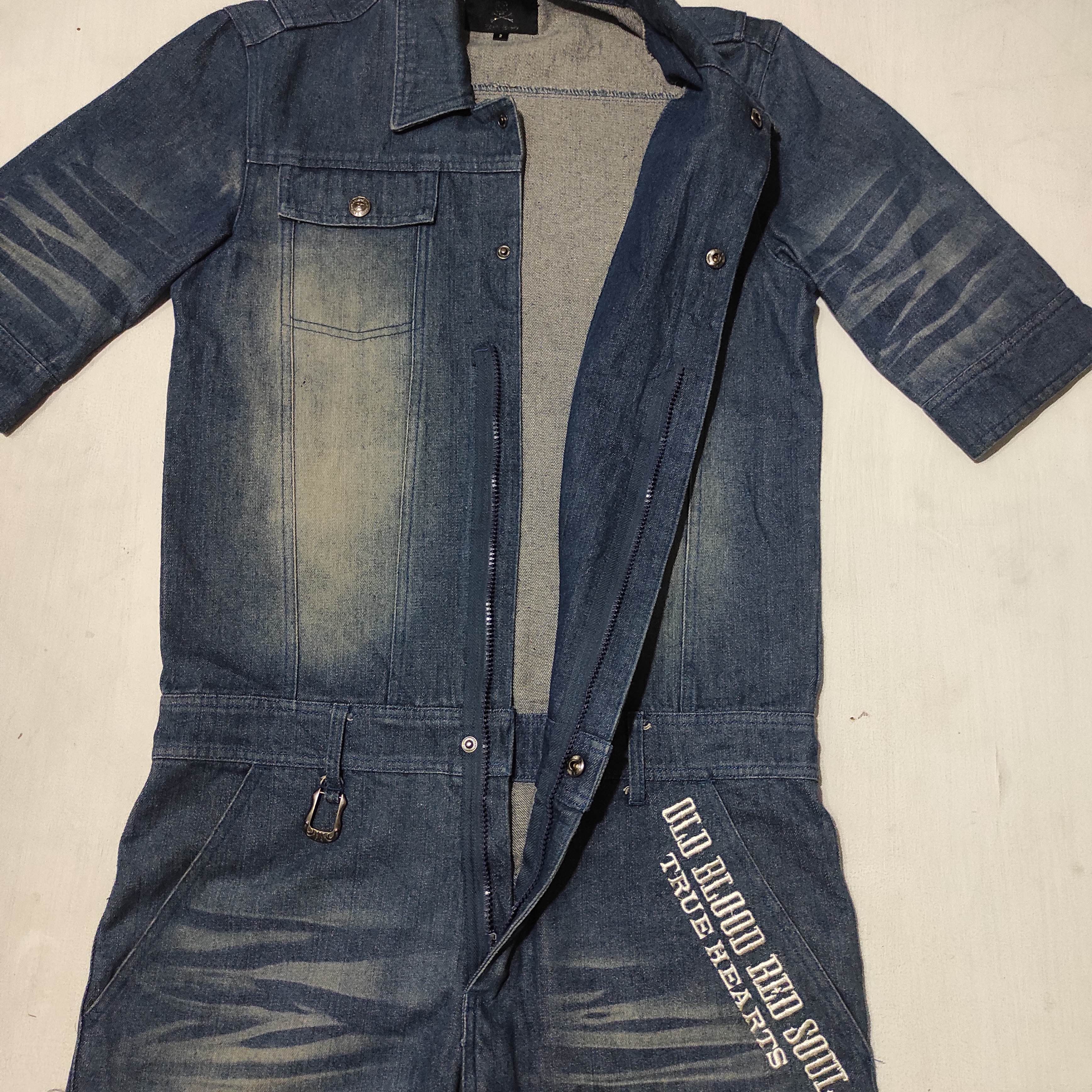 Japanese Brand C.D.S BLACK SENSE Punk Skull Coverall Overall Denim Jeans Size US M / EU 48-50 / 2 - 16 Thumbnail
