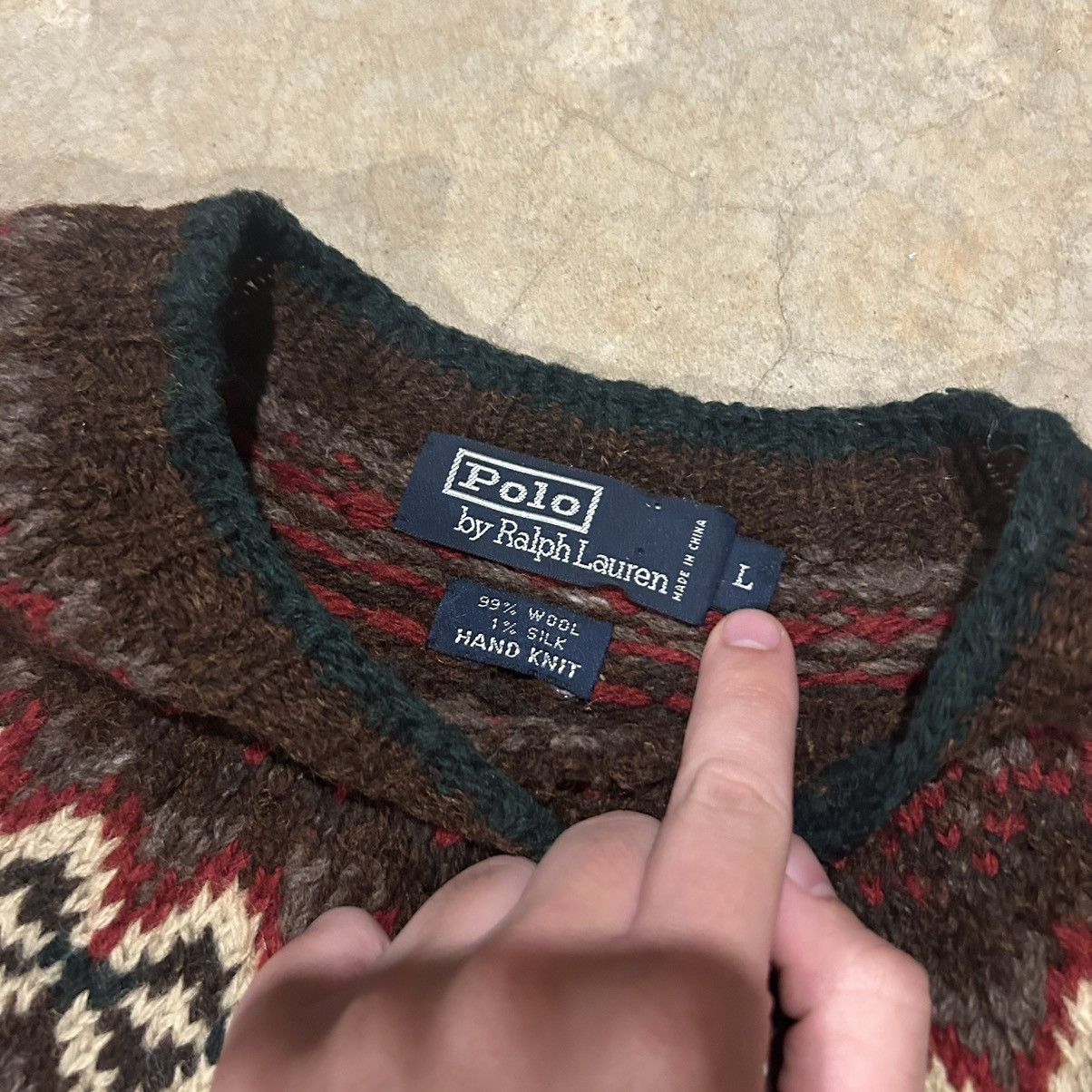 Polo Ralph Lauren × Vintage Rare Vintage 90s Polo Ralph Lauren Cable Knit Sweater Size US L / EU 52-54 / 3 - 5 Thumbnail