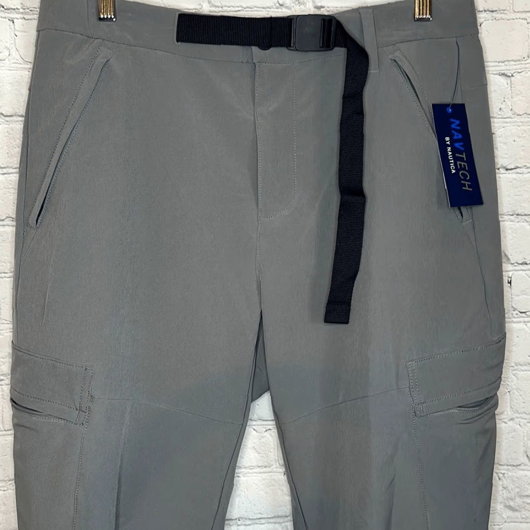 Nautica Nautica Men Navtech Slim Fit Utility Pant 34W 32L Gray Water Repellent Khakis Slim 4 Way Stretch Mens Size US 34 / EU 50 - 3 Thumbnail