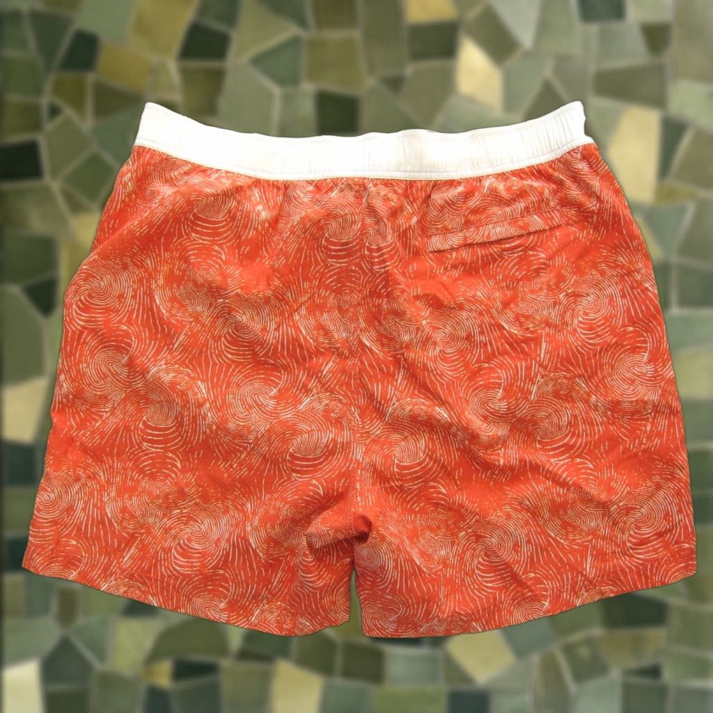 Nautica Nautica Orange White Swirl Lined Surf Beach Board Swim Short Men XL Size US 36 / EU 52 - 1 Thumbnail