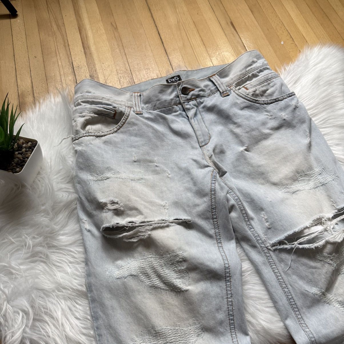 Dolce & Gabbana 📌Vintage Crazy Dolce&Gabbana 00s Distress Y2K Straight Jean Size US 30 / EU 46 - 5 Thumbnail