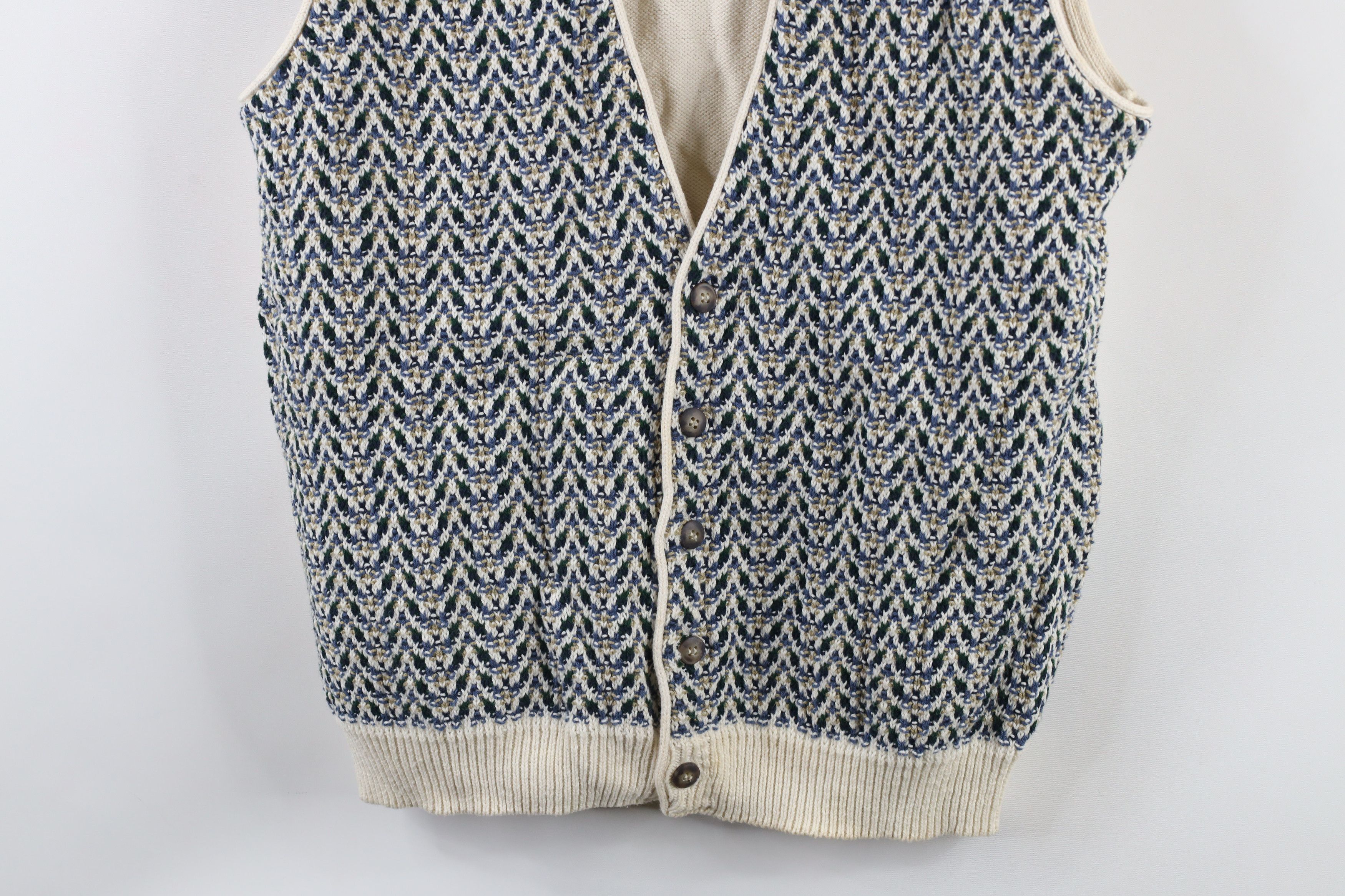 Vintage Vintage 90s Streetwear Herringbone Knit Sweater Vest USA Size US M / EU 48-50 / 2 - 3 Thumbnail