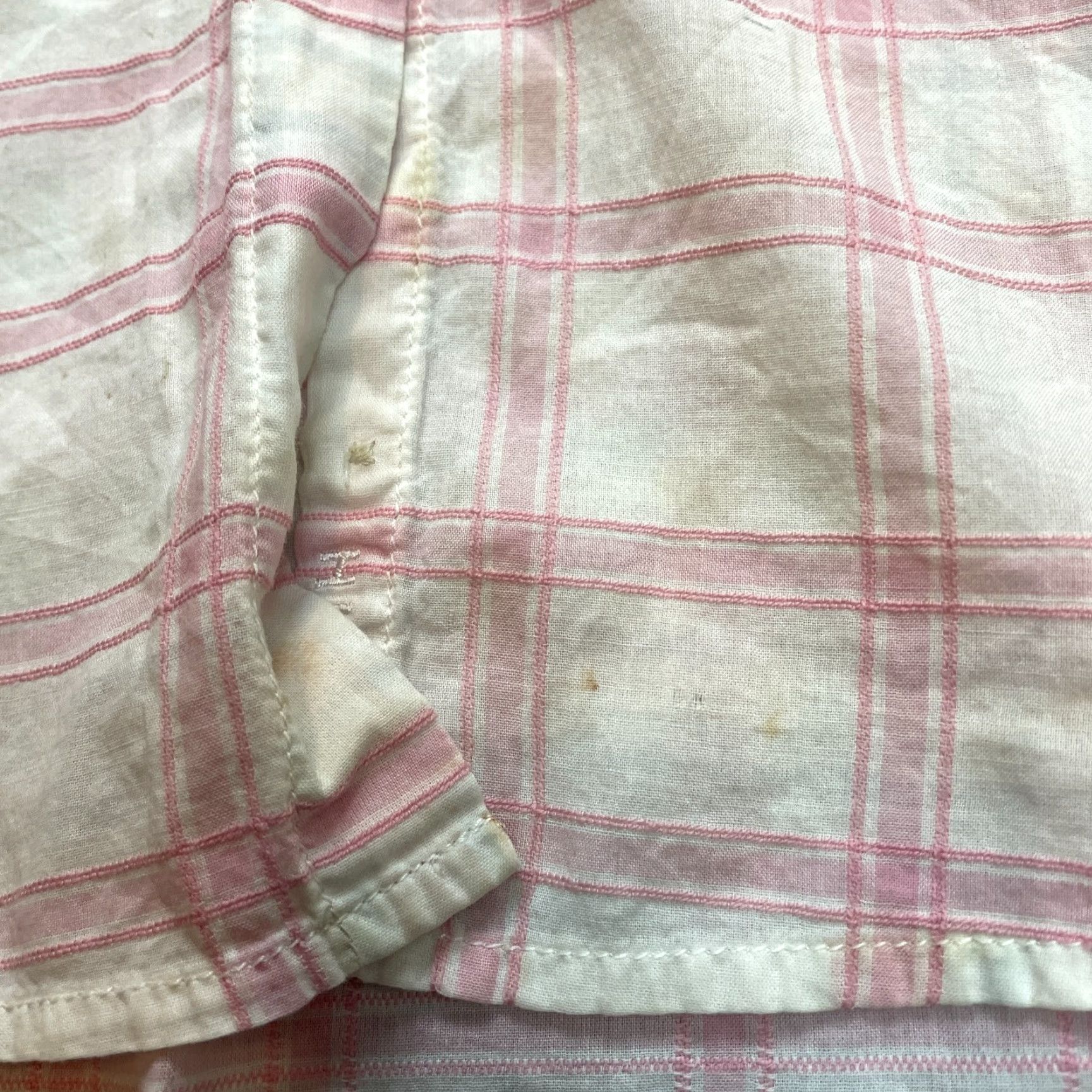 Tommy Hilfiger VINTAGE Tommy Hilfiger Blouse Button Up Shirt Womens 6 White Pink Plaid Soft Flannel Top Size M / US 6-8 / IT 42-44 - 2 Thumbnail