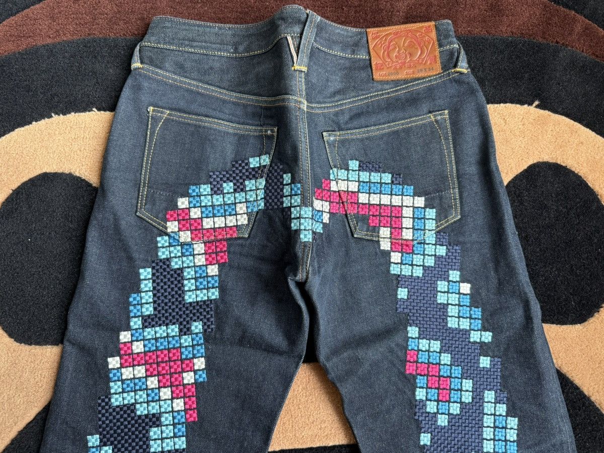 Evisu × Japanese Brand × Vintage evisu embroidery daicock style denim jeans size：29x34 Size US 29 - 5 Thumbnail
