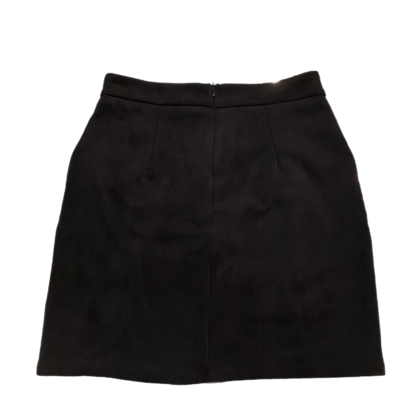 Vintage Black Mini Skirt Faux Suede Lace Up Size 26" / US 2 / IT 38 - 2 Thumbnail