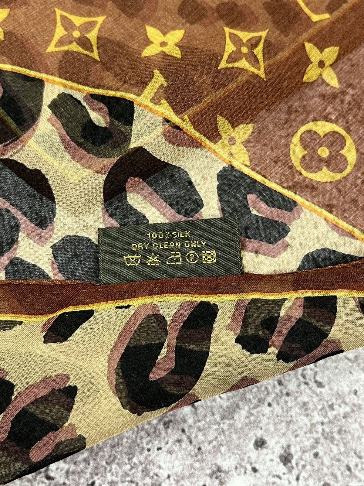 Designer × Louis Vuitton Louis Vuitton Monogram Brown Silk Scarf Size ONE SIZE - 6 Thumbnail