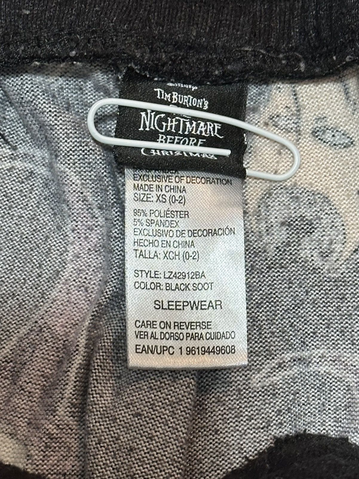 Disney Nightmare Before Christmas Pajama Bottoms Size 26" / US 2 / IT 38 - 6 Thumbnail