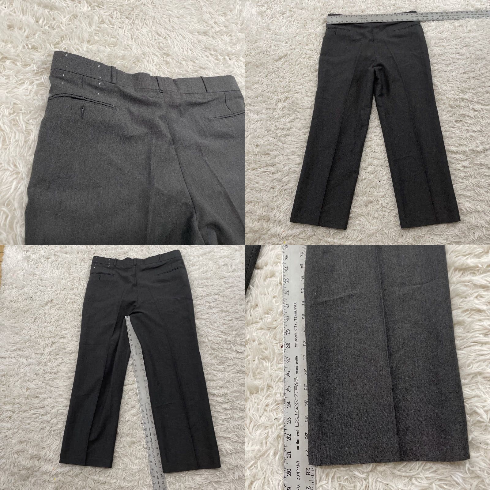 Vintage VINTAGE Pleated Wool Dress Pants Men 36x28 Gray Made USA Business Formal Trousers Size 36R - 10 Thumbnail