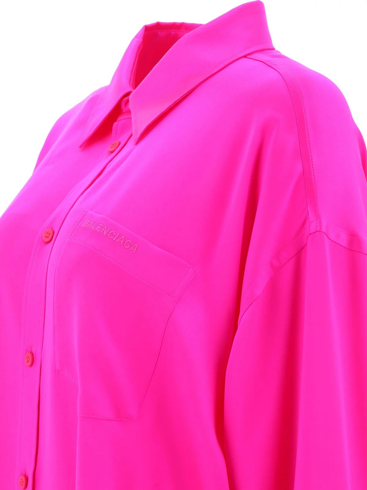 Balenciaga o1bcso1str0525 Fluid Blouse in Pink Size M / US 6-8 / IT 42-44 - 3 Thumbnail