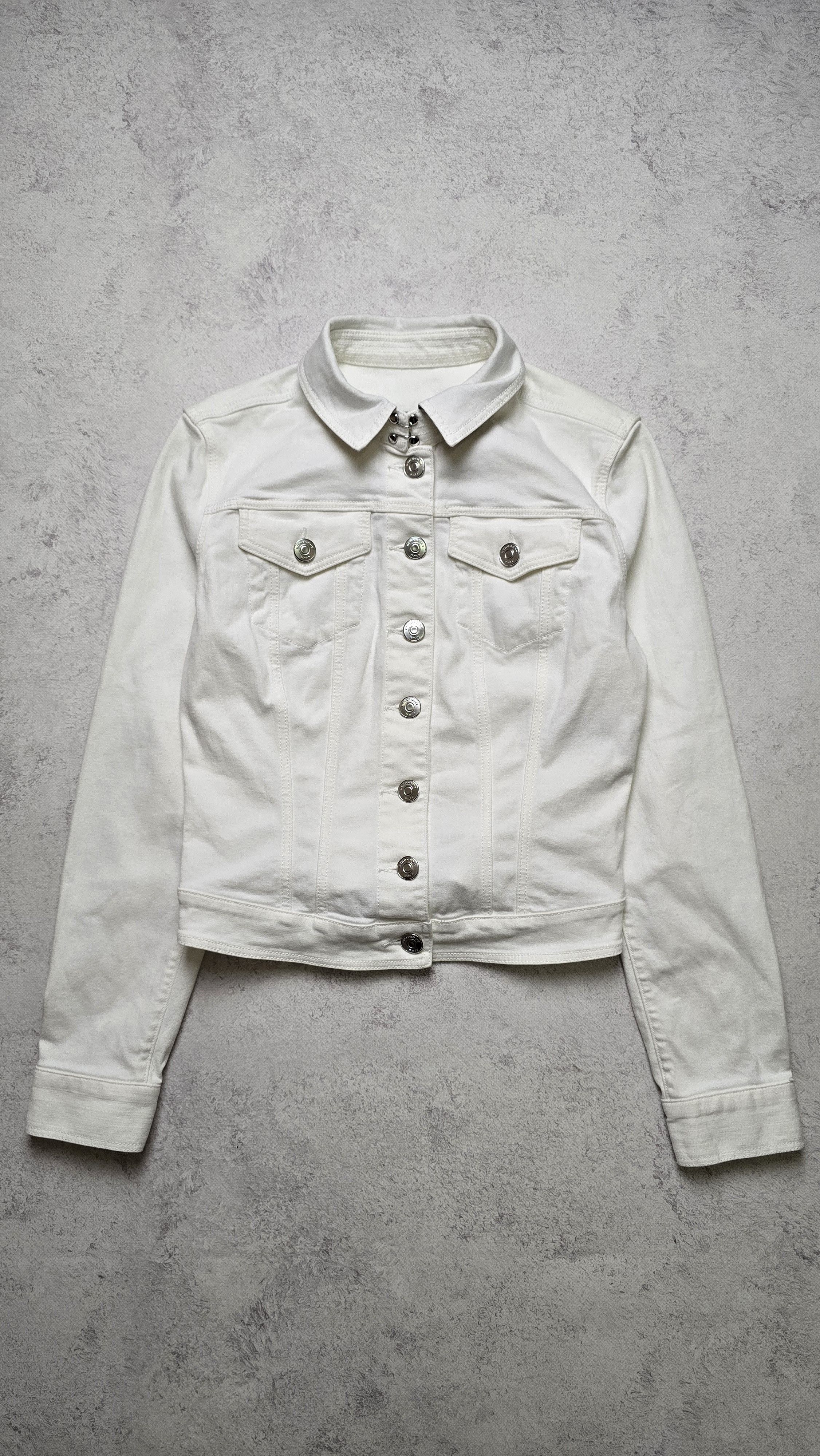 Burberry Burberry Brit White Cropped Denim Jacket Designer Luxury Size S / US 4 / IT 40 - 1 Thumbnail