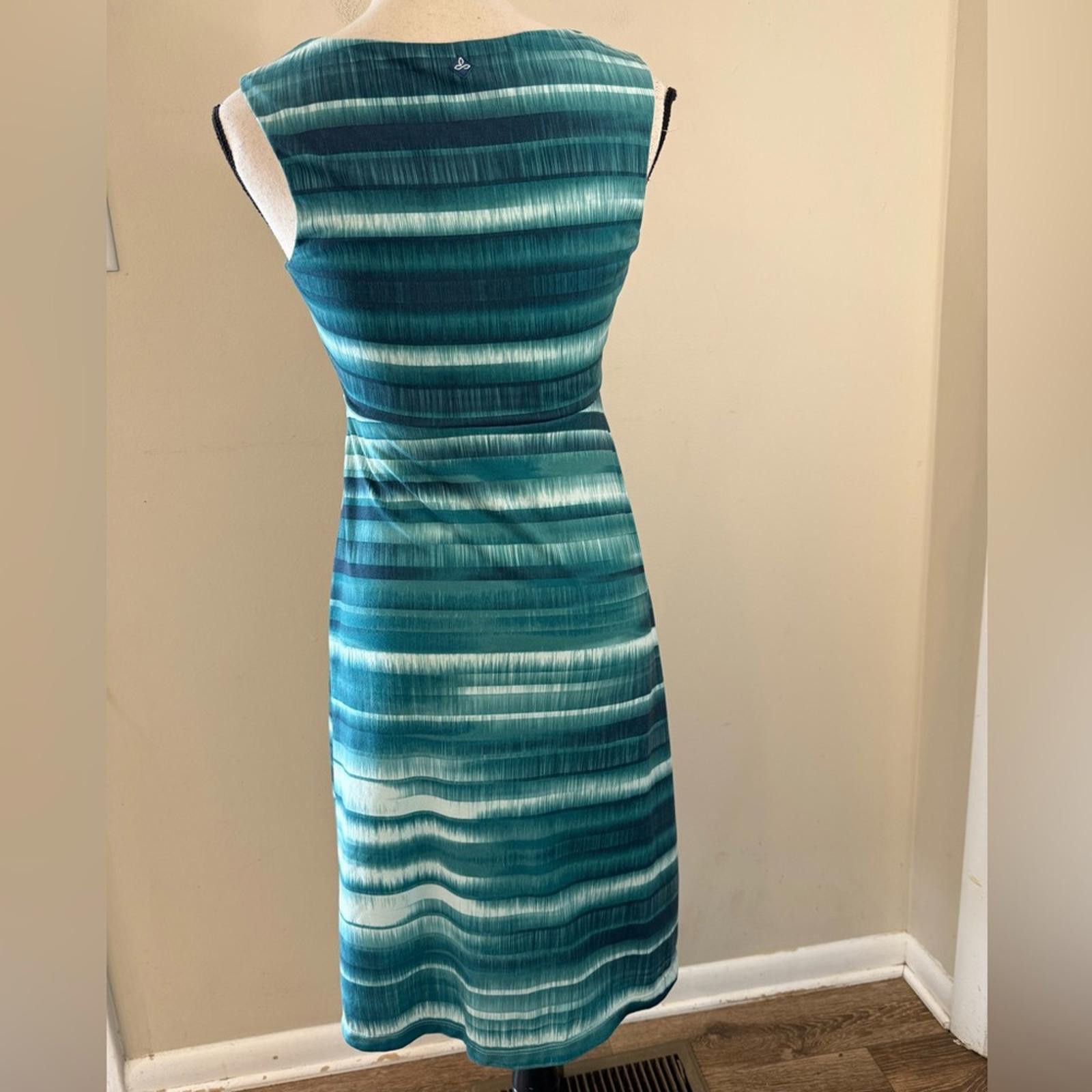 Prana Prana tie dyed stripe sleeveless midi dress green white XS Size XS / US 0-2 / IT 36-38 - 5 Thumbnail