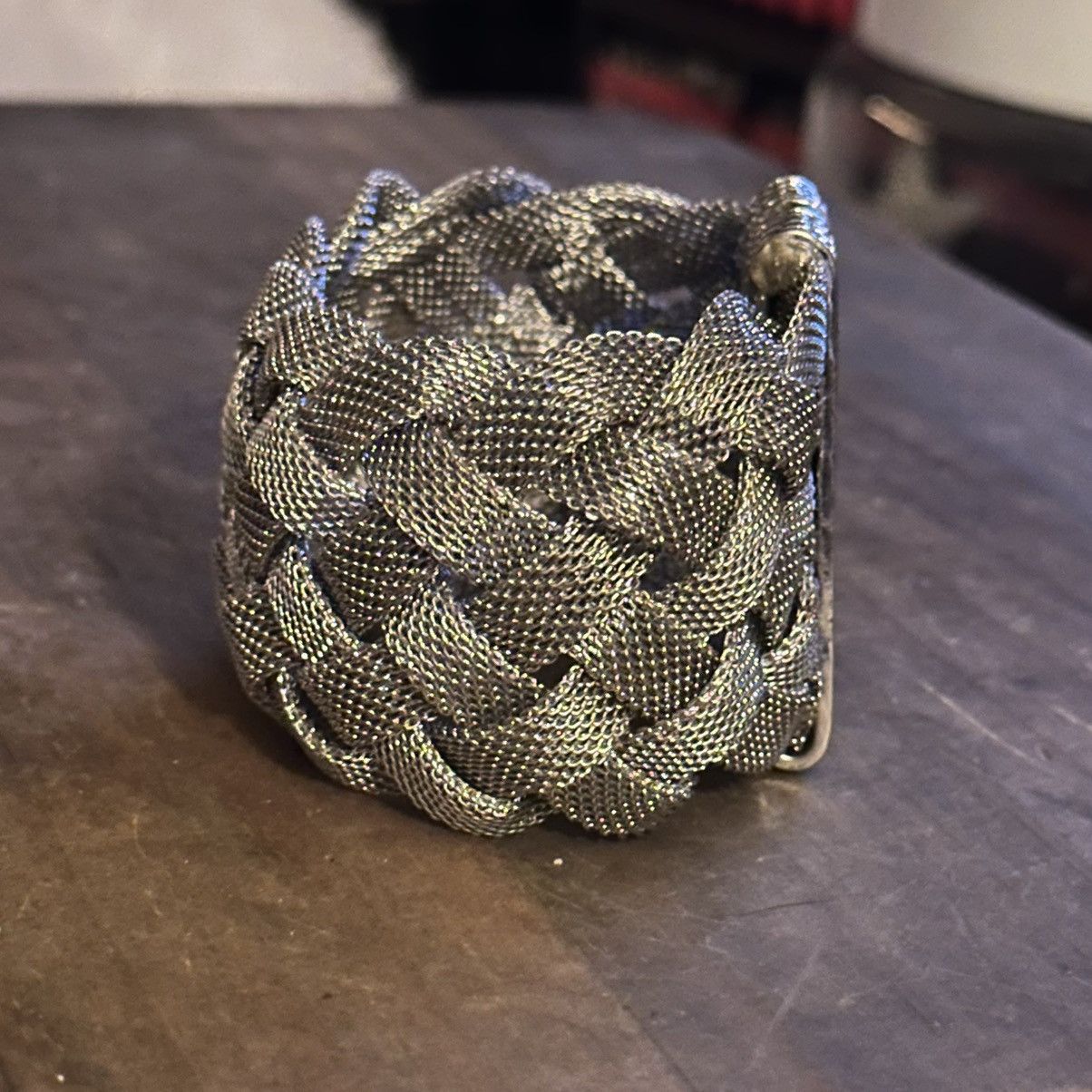 Other Silver tone wide woven mesh braid bracelet Size ONE SIZE - 7 Thumbnail