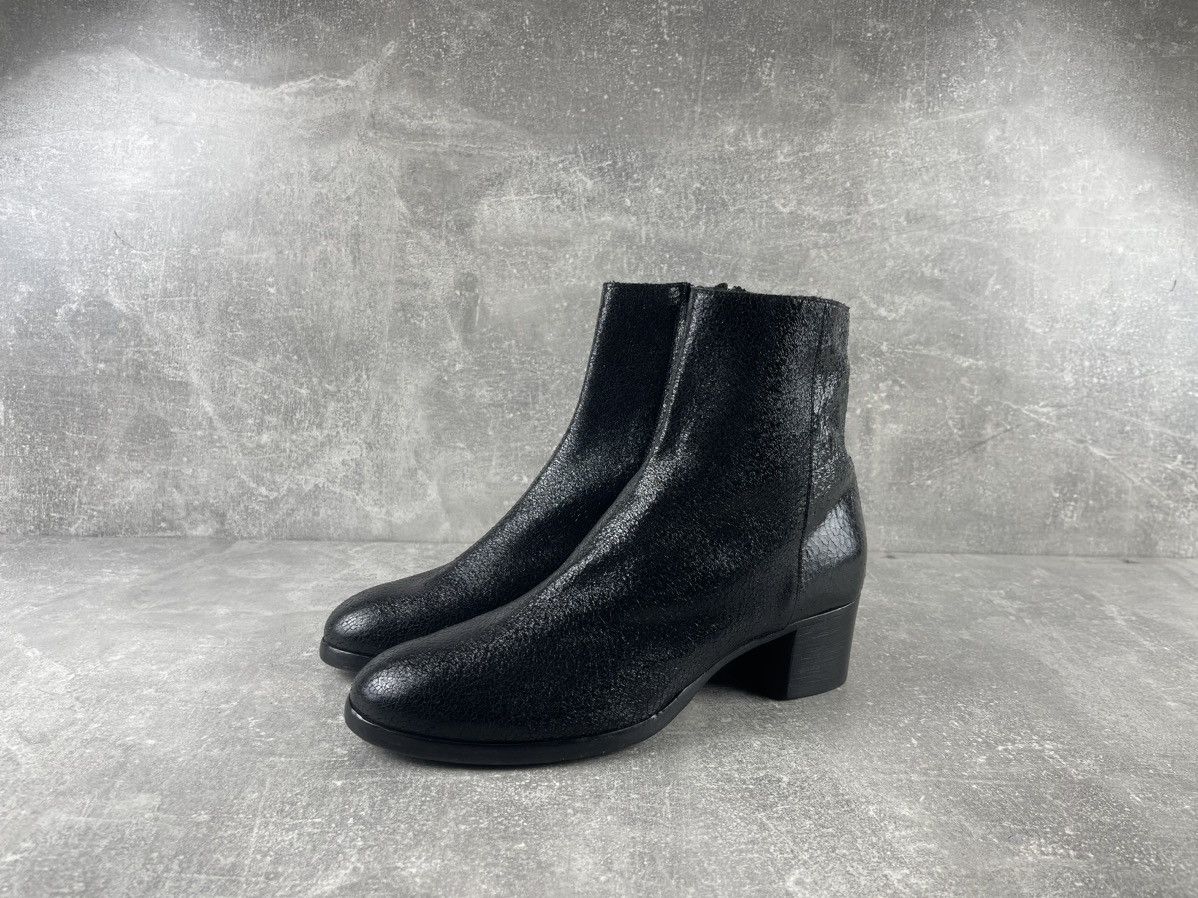 MoMA MOMA Textured Leather Ankle Boots Black Block Heel Size US 11 / IT 41 - 1 Thumbnail