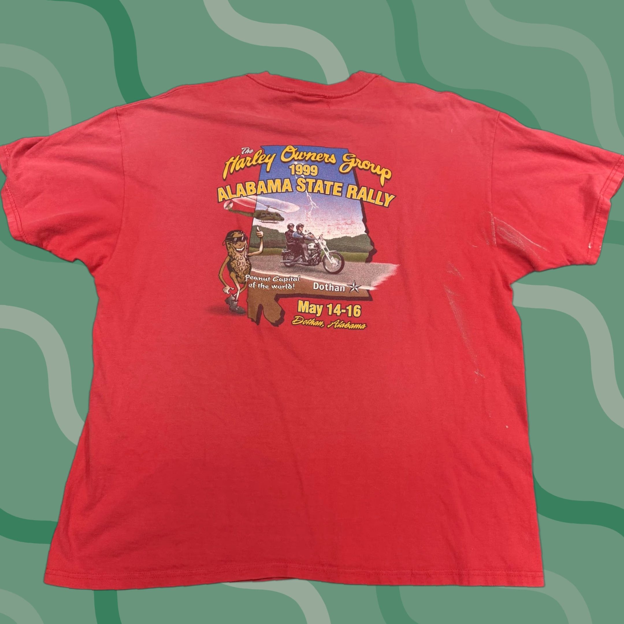 Harley Davidson VINTAGE Harley-Davidson Shirt Mens XL Red Alabama State Rally Tee Dothan 1999 Size US XL / EU 56 / 4 - 1 Thumbnail