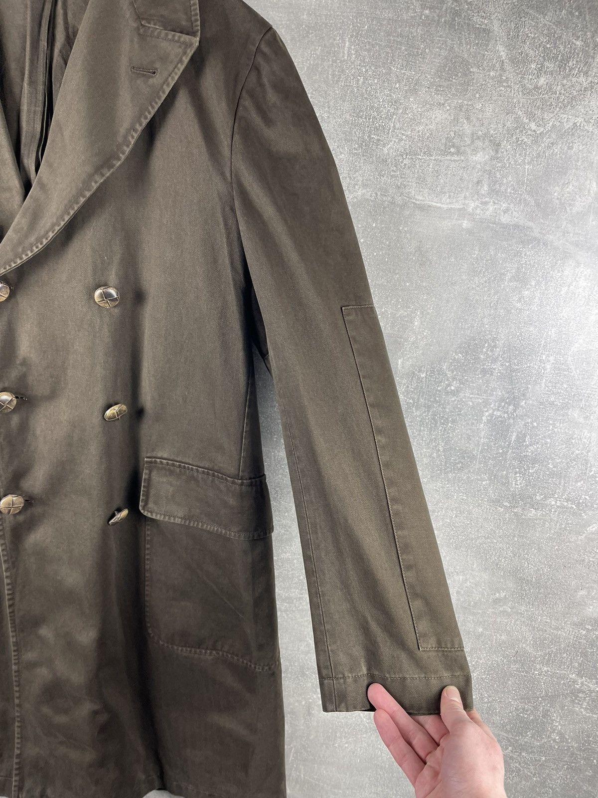 Boglioli Boglioli Military Double Breasted Cotton Coat Brown Size US M / EU 48-50 / 2 - 5 Thumbnail
