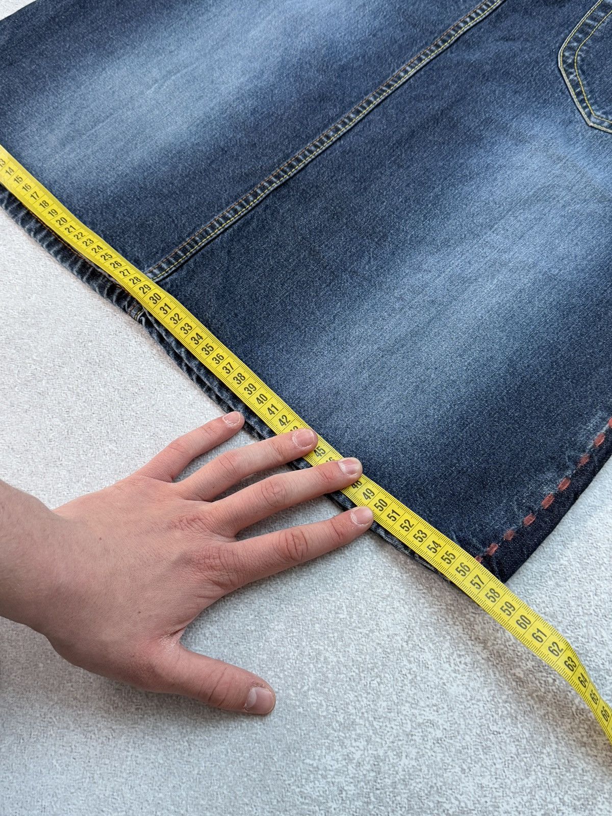 Evisu Evisu Denim Skirt Vintage Womens Y2K Blue Button Japan Style Size 31" - 12 Thumbnail