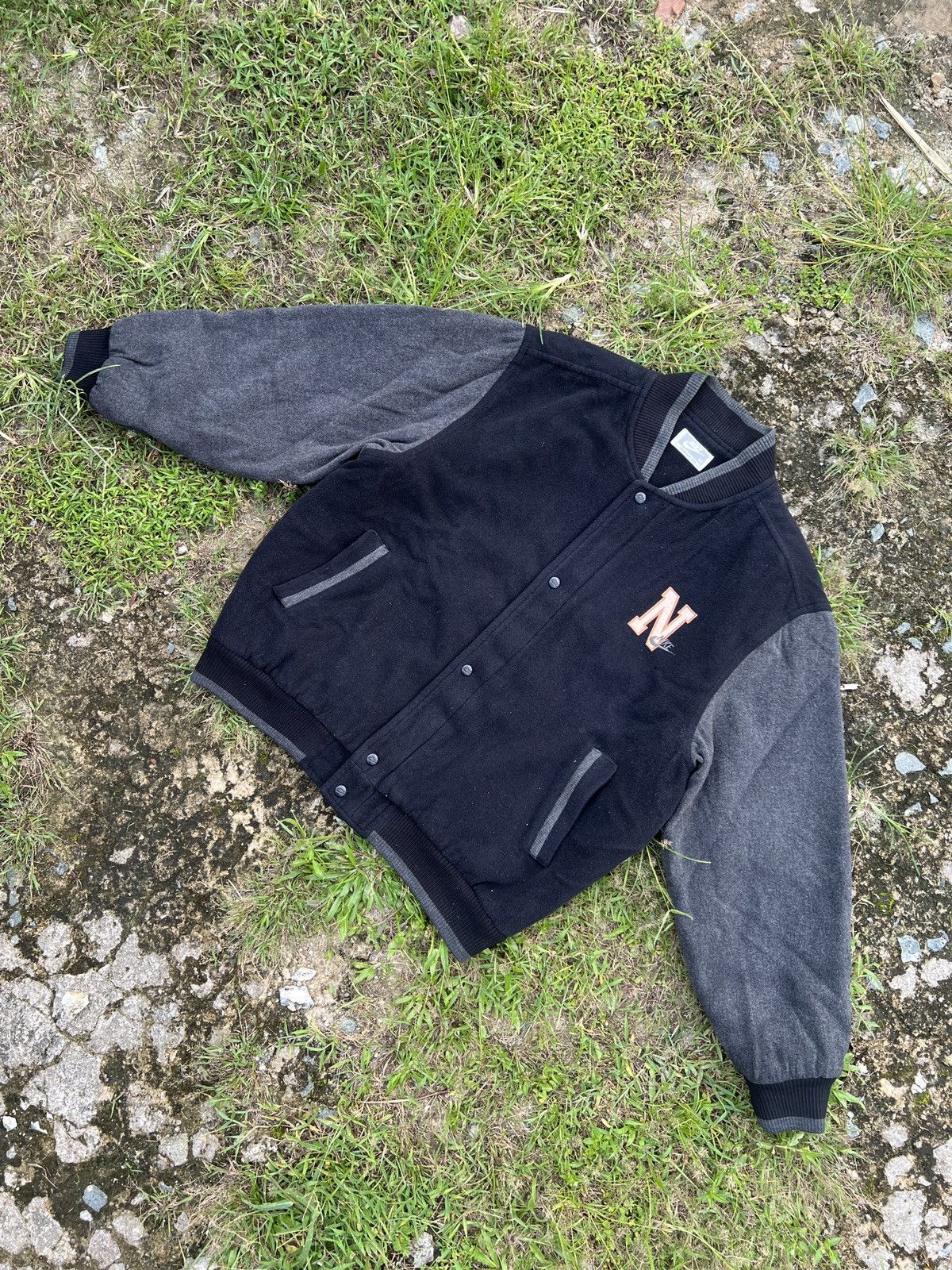 Nike × Vintage Vintage nike initial N logo varsity jacket Size US XL / EU 56 / 4 - 1 Thumbnail