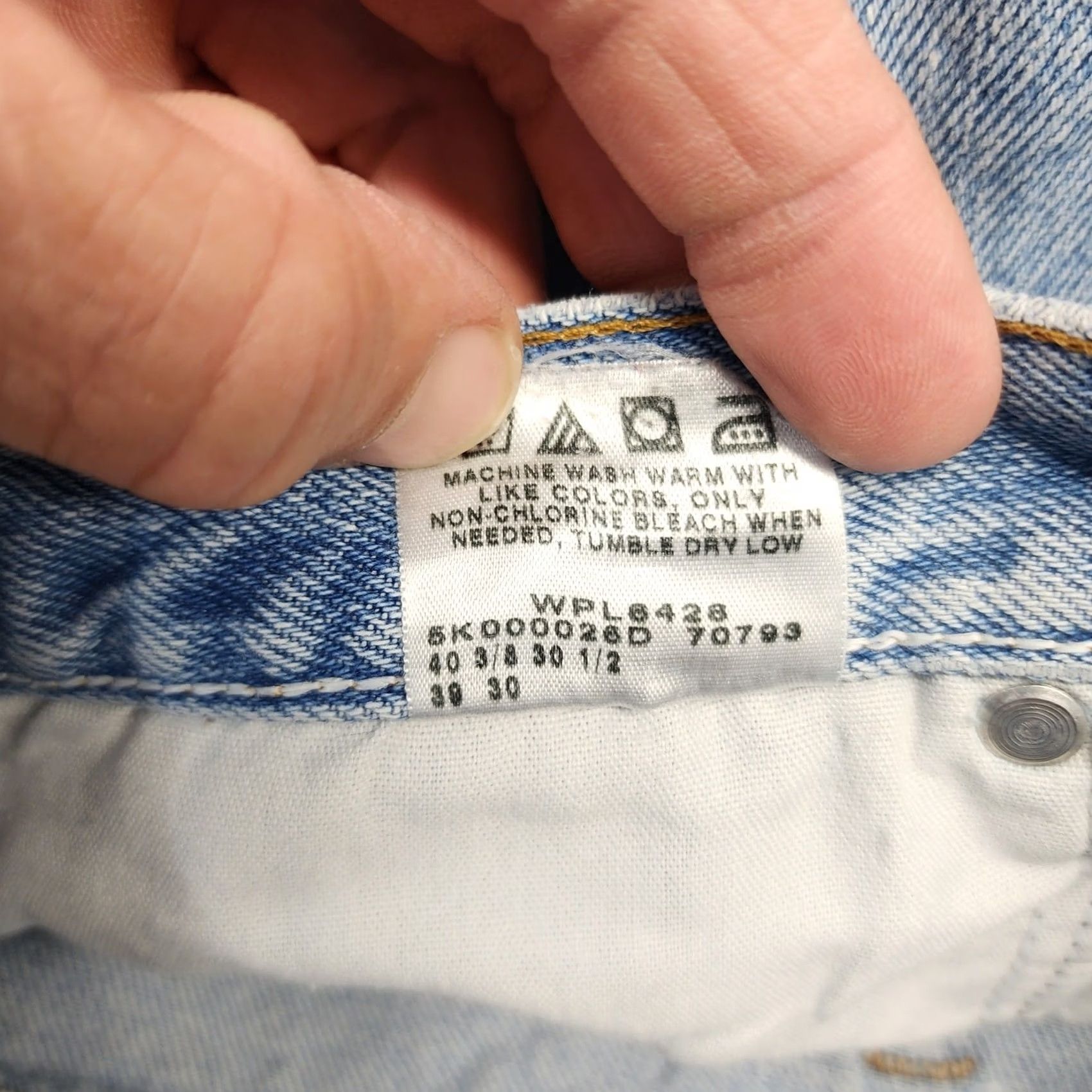 Wrangler VINTAGE Wrangler Jeans Men 36x30 Blue Light Wash Distressed Grunge Tagged 38x30 Jeans Mens 36 Regular 36x30 Light Wash 5-Pocket Distressed Jeans Size US 36 / EU 52 - 5 Thumbnail