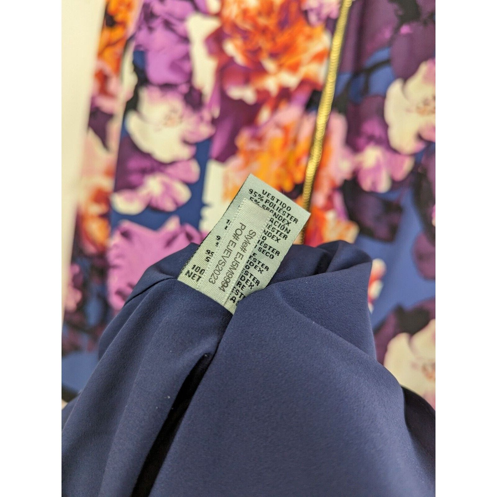 Nordstrom Eliza J Dress Women 14 Large Purple Floral Shift Size XL / US 12-14 / IT 48-50 - 9 Thumbnail
