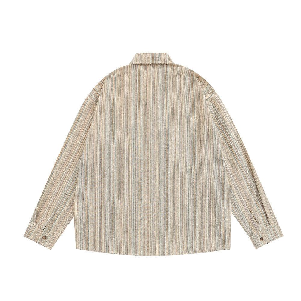 Vintage Japanese retro men's vertical striped long-sleeved shirt Size US M / EU 48-50 / 2 - 2 Thumbnail