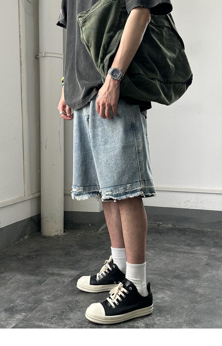 Japanese Brand × Vintage Vintage Ripped Raw Edge Denim Short Size US 29 - 1 Thumbnail