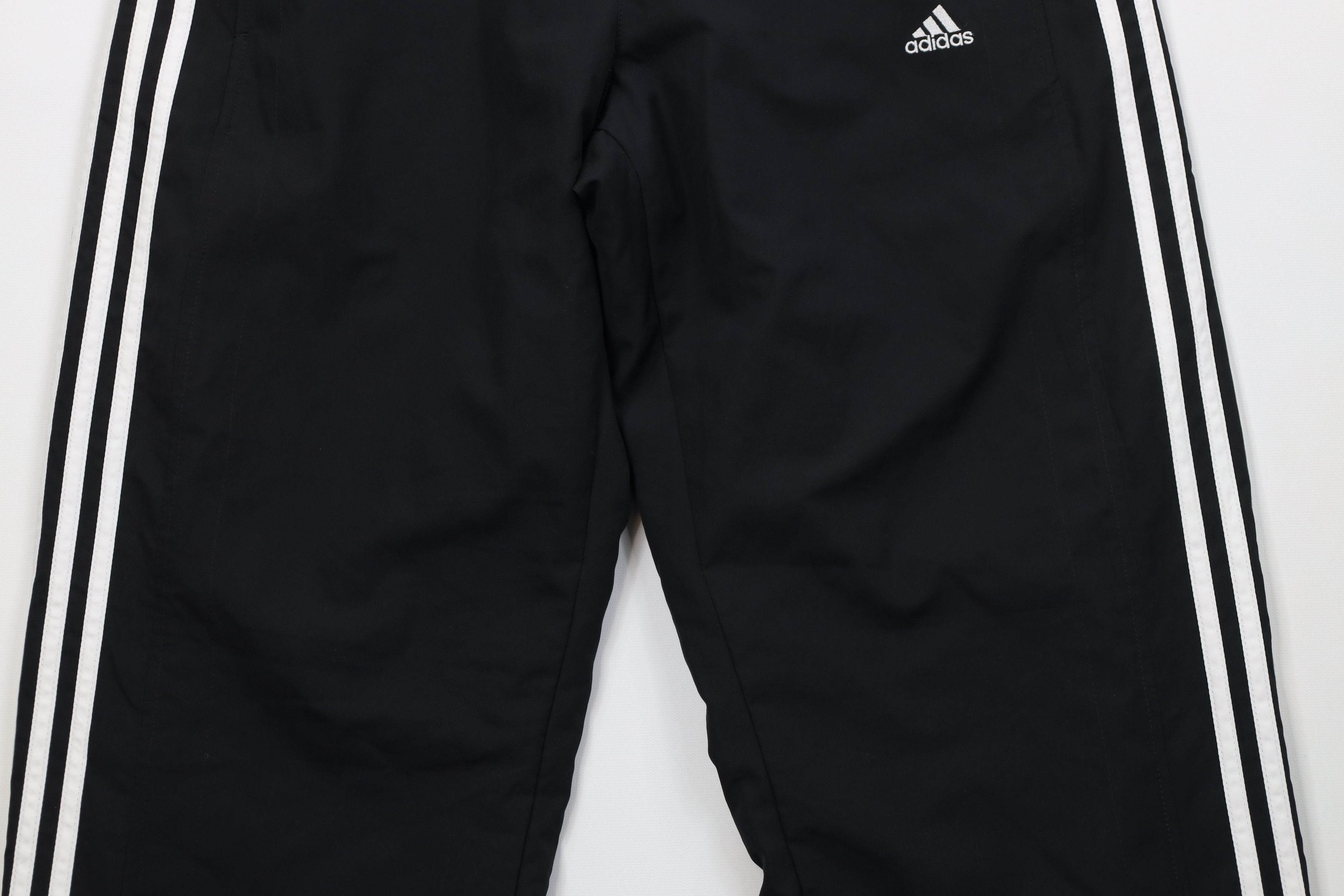 Adidas Vintage Y2K Adidas Lined Wide Leg Windbreaker Pants Black Size US 34 / EU 50 - 3 Thumbnail