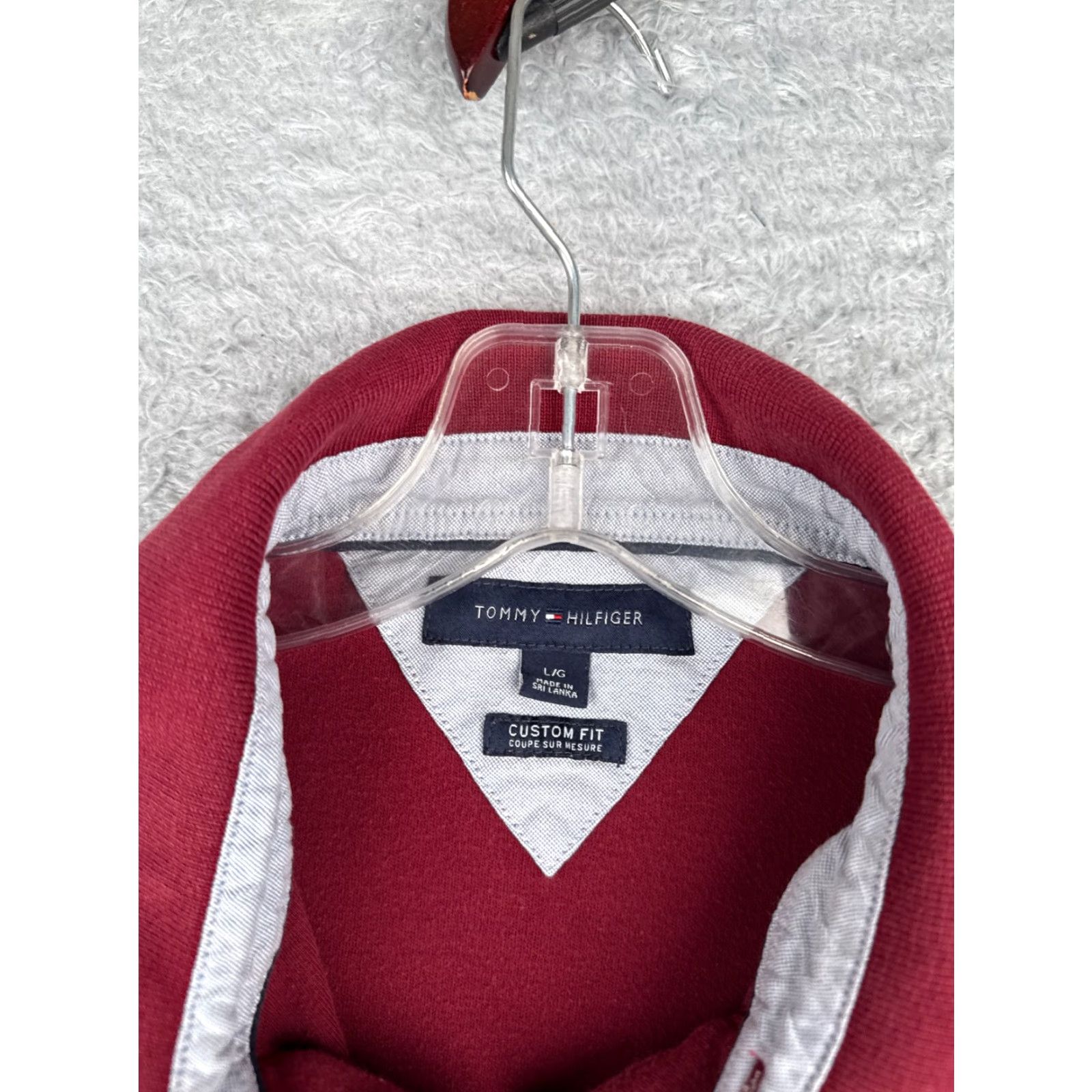 Tommy Hilfiger Tommy Hilfiger Polo Shirt Men Large Red Cotton Slim Fit Short Sleeve Activewear Size US L / EU 52-54 / 3 - 7 Thumbnail