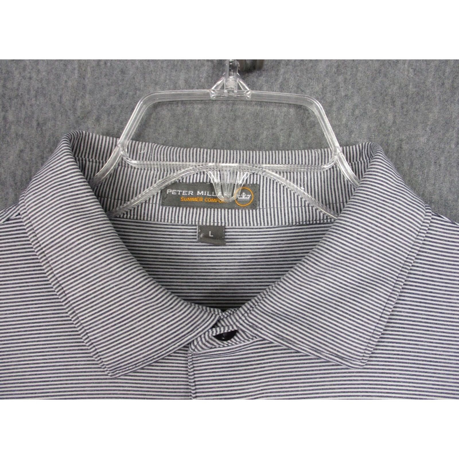 Peter Millar Peter Millar Polo Shirt Mens Large Gray Stripe Summer Comfort Inverness Golf Size US L / EU 52-54 / 3 - 2 Thumbnail