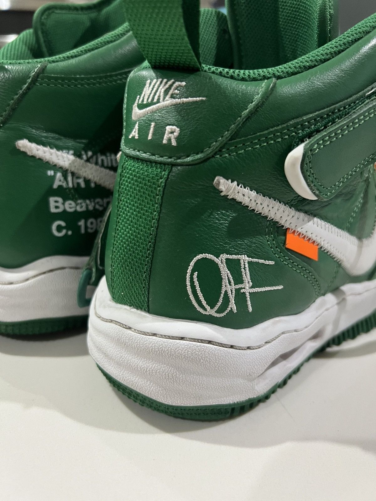 Nike × Off-White × Virgil Abloh Off-White Nike Air Force 1 Mid SP LTHR pine green Size US 9 / EU 42 - 8 Thumbnail