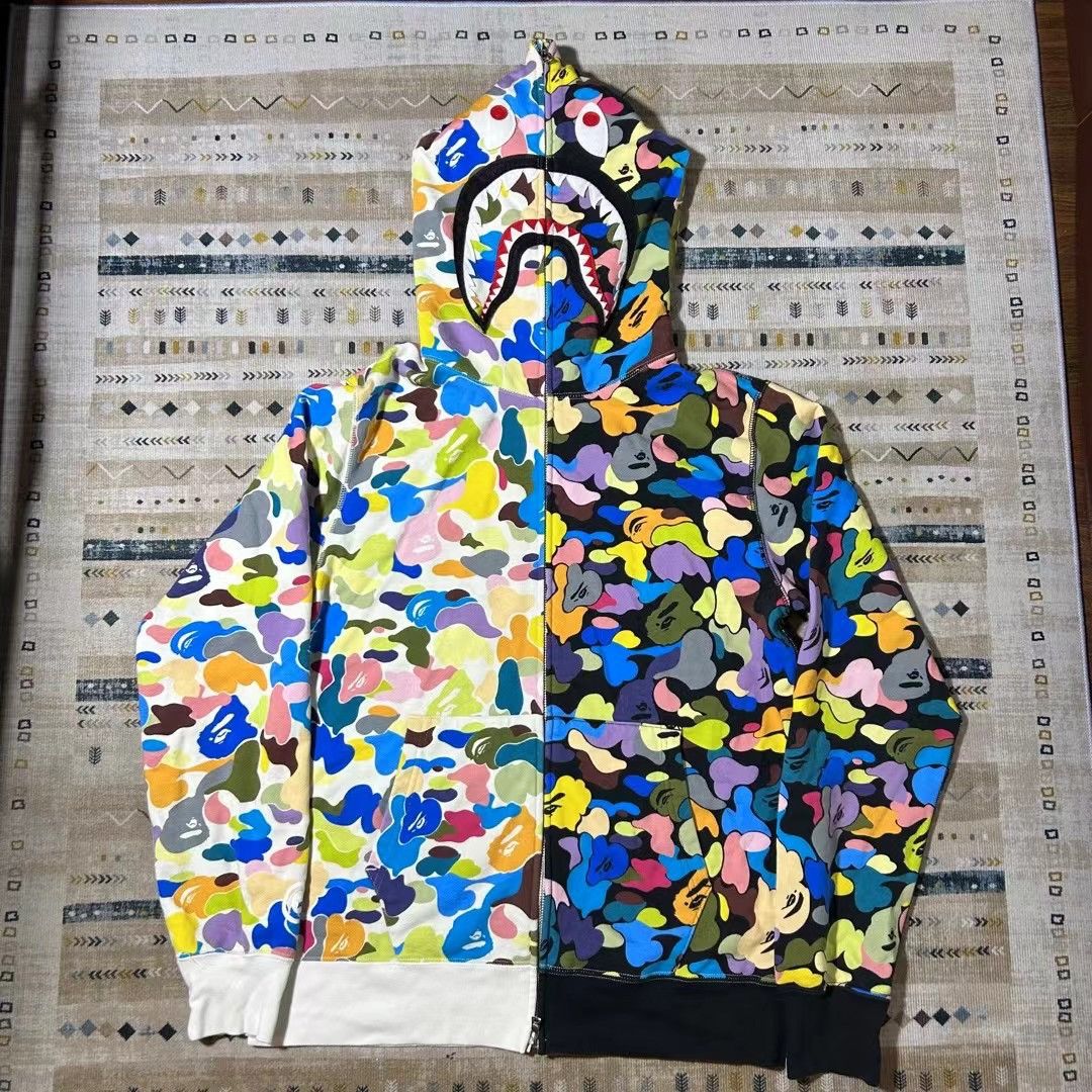 BAPE CANDY CAMO SHARK FULL ZIP HOODIE