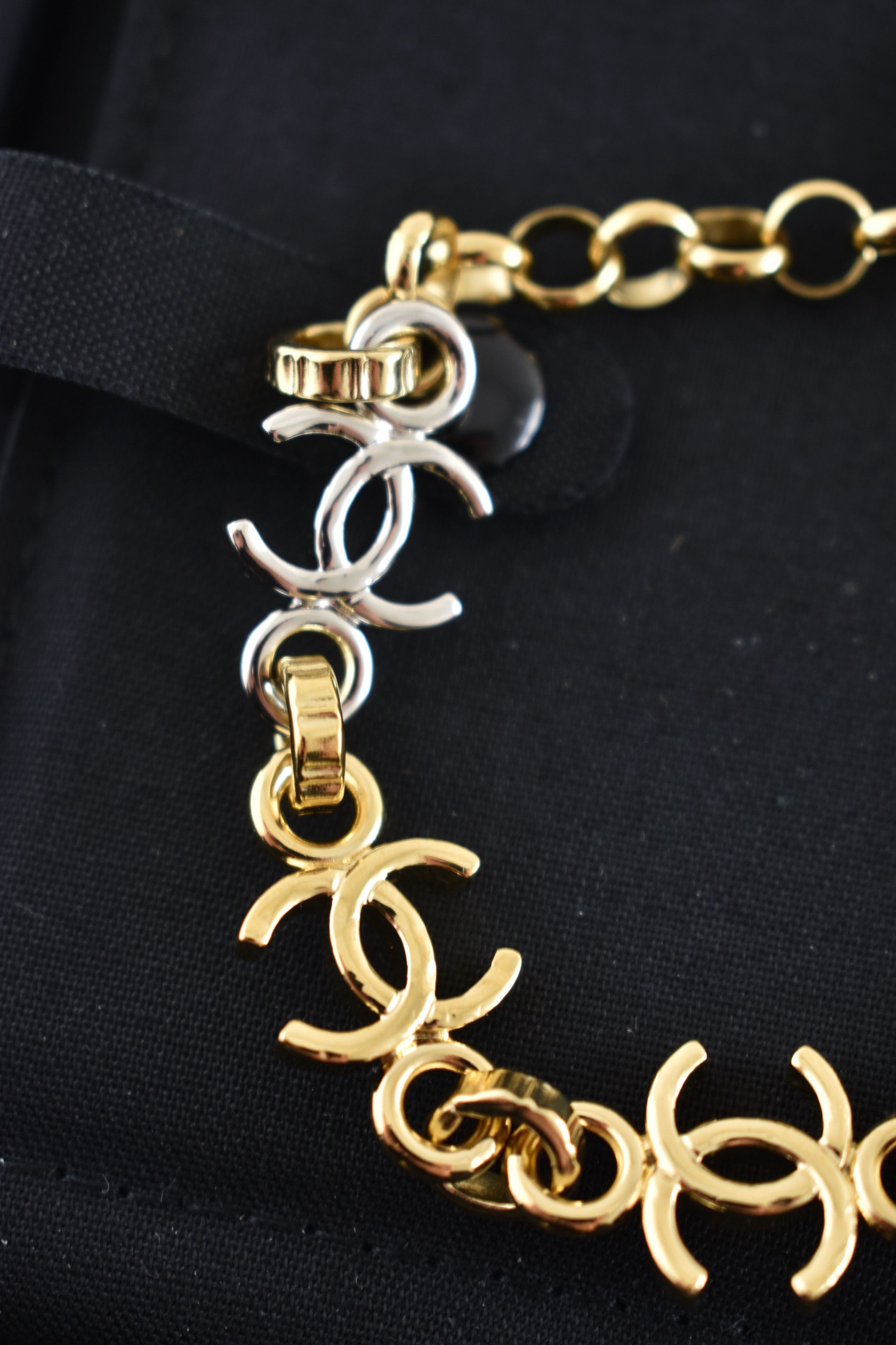 Chanel Chanel 26P Gold Silver CC Logo Link Adjustable Arm Bracelet Size ONE SIZE - 15 Thumbnail