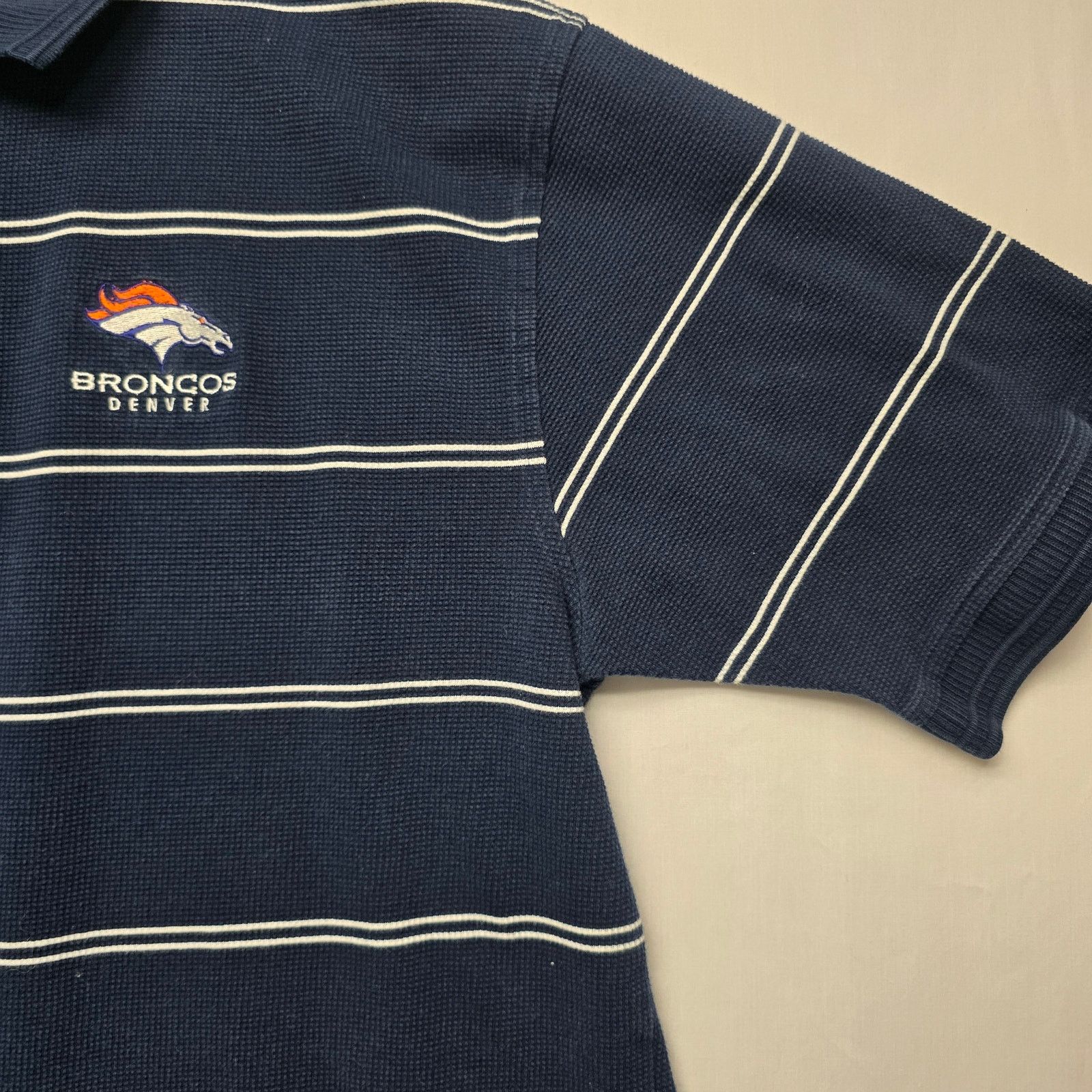 Vintage Vintage Denver Broncos Polo Blue XL Striped Football Shirt Size US XL / EU 56 / 4 - 3 Thumbnail