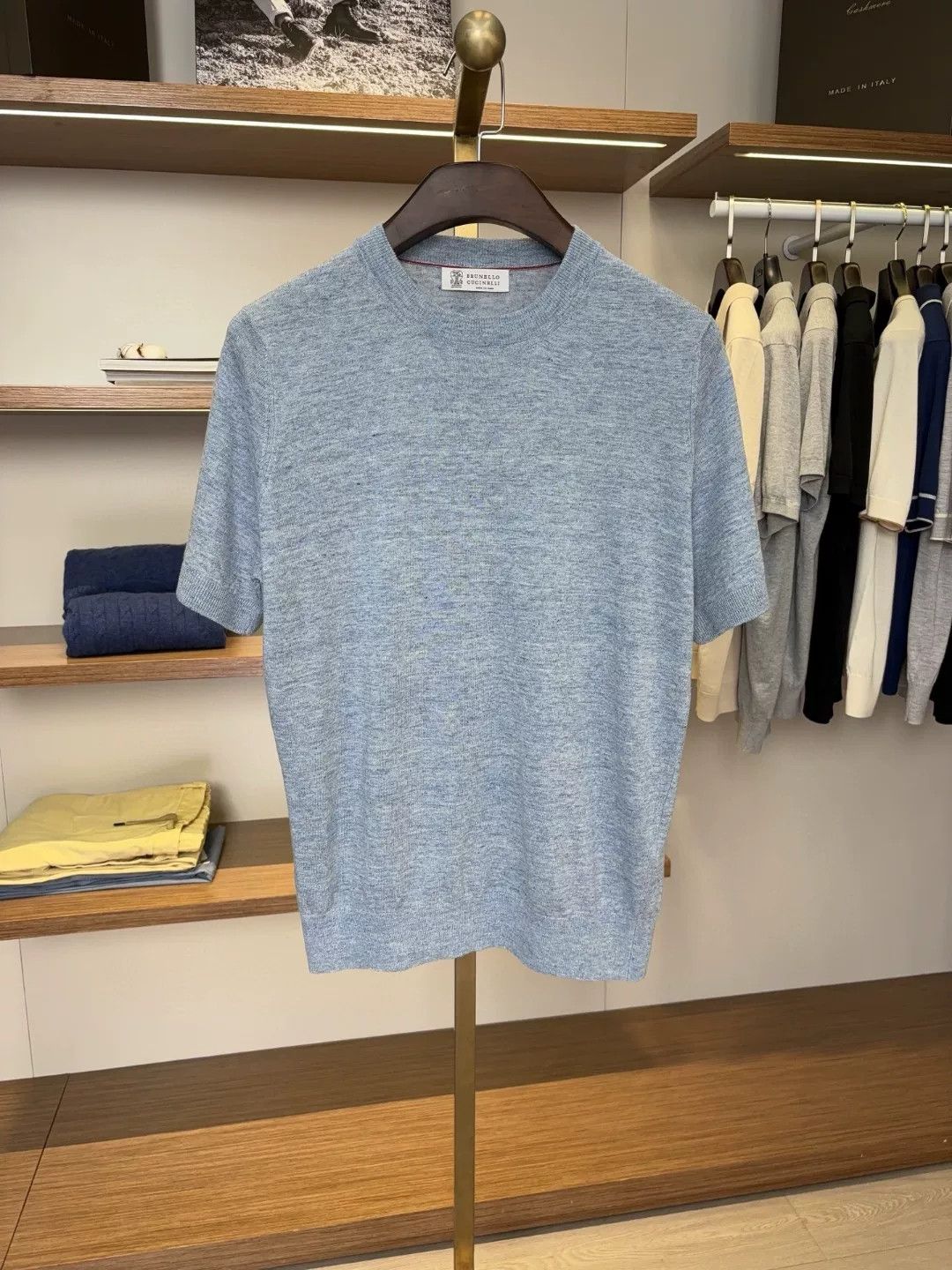 Brunello Cucinelli Brunello Cucinelli Light Blue Knit Top Size US M / EU 48-50 / 2 - 1 Thumbnail