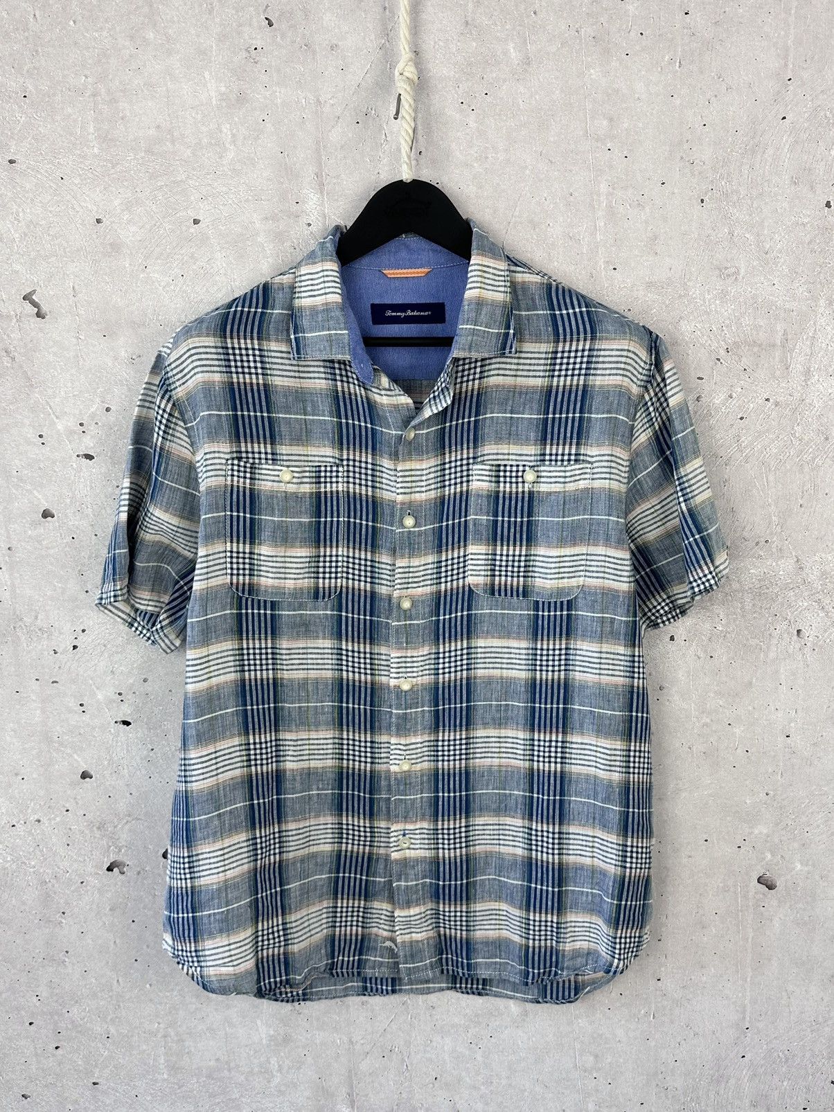 Designer × Tommy Bahama Tommy Bahama Linen Check Short Sleeve Shirt Size US L / EU 52-54 / 3 - 1 Thumbnail