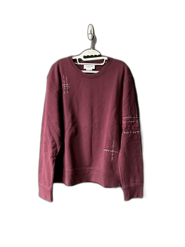 Thom Browne Thom Browne Burgundy Embroidered Sweatshirt Size US L / EU 52-54 / 3 - 1 Thumbnail