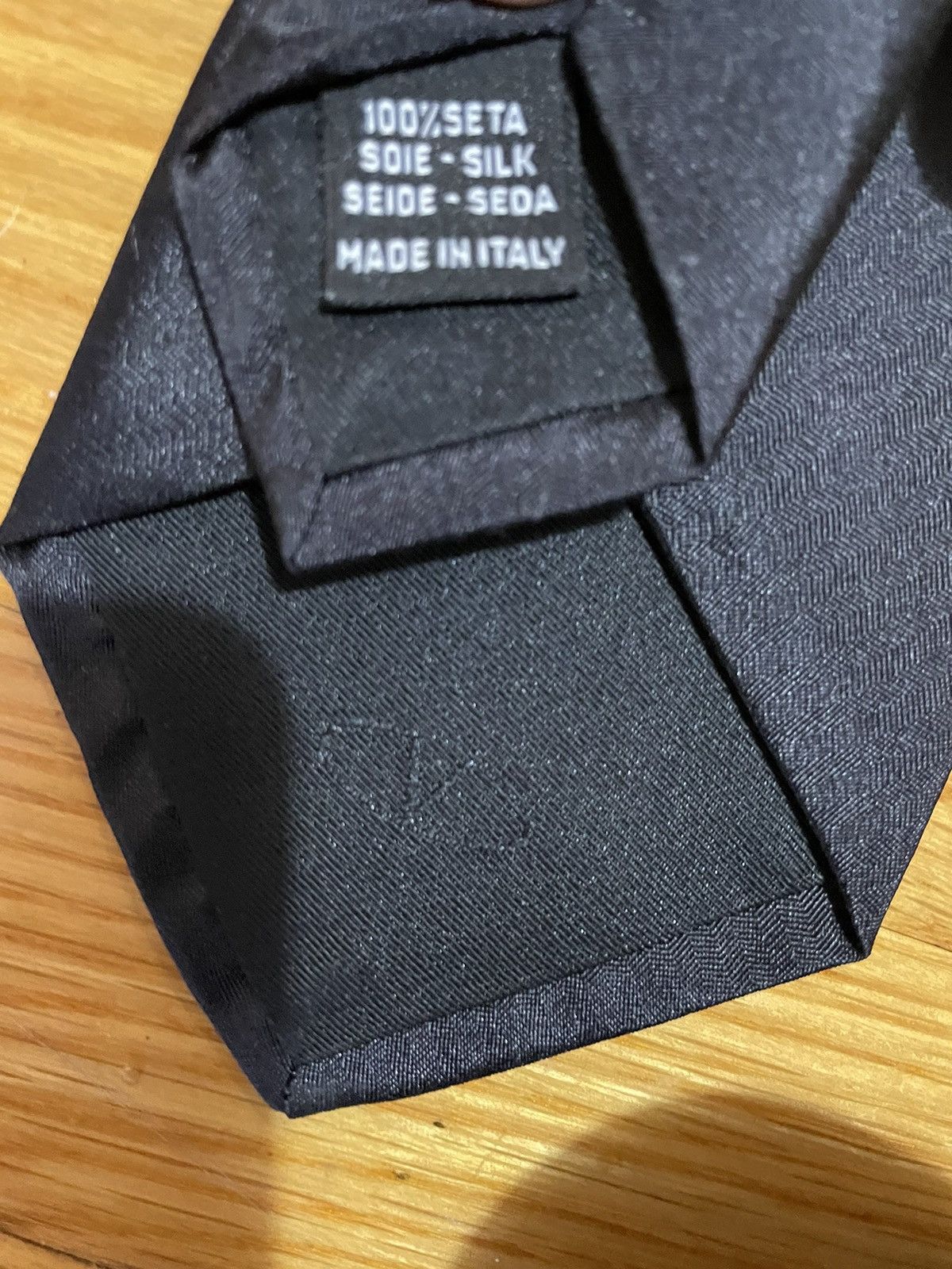 Valentino Valentino Geometric Black Tie 100% Silk Size ONE SIZE - 4 Thumbnail